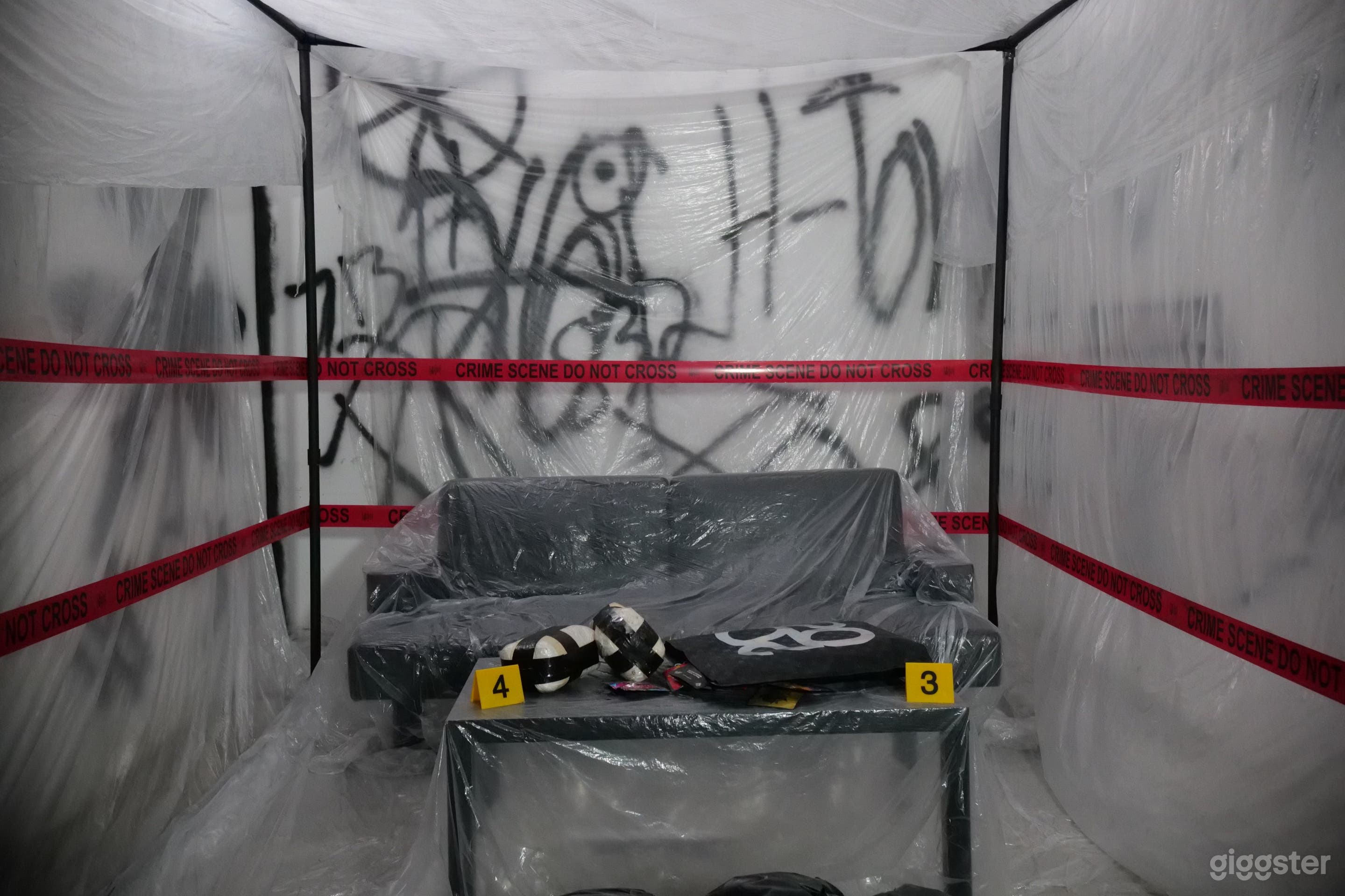 Crime Scene in the warehouse area 