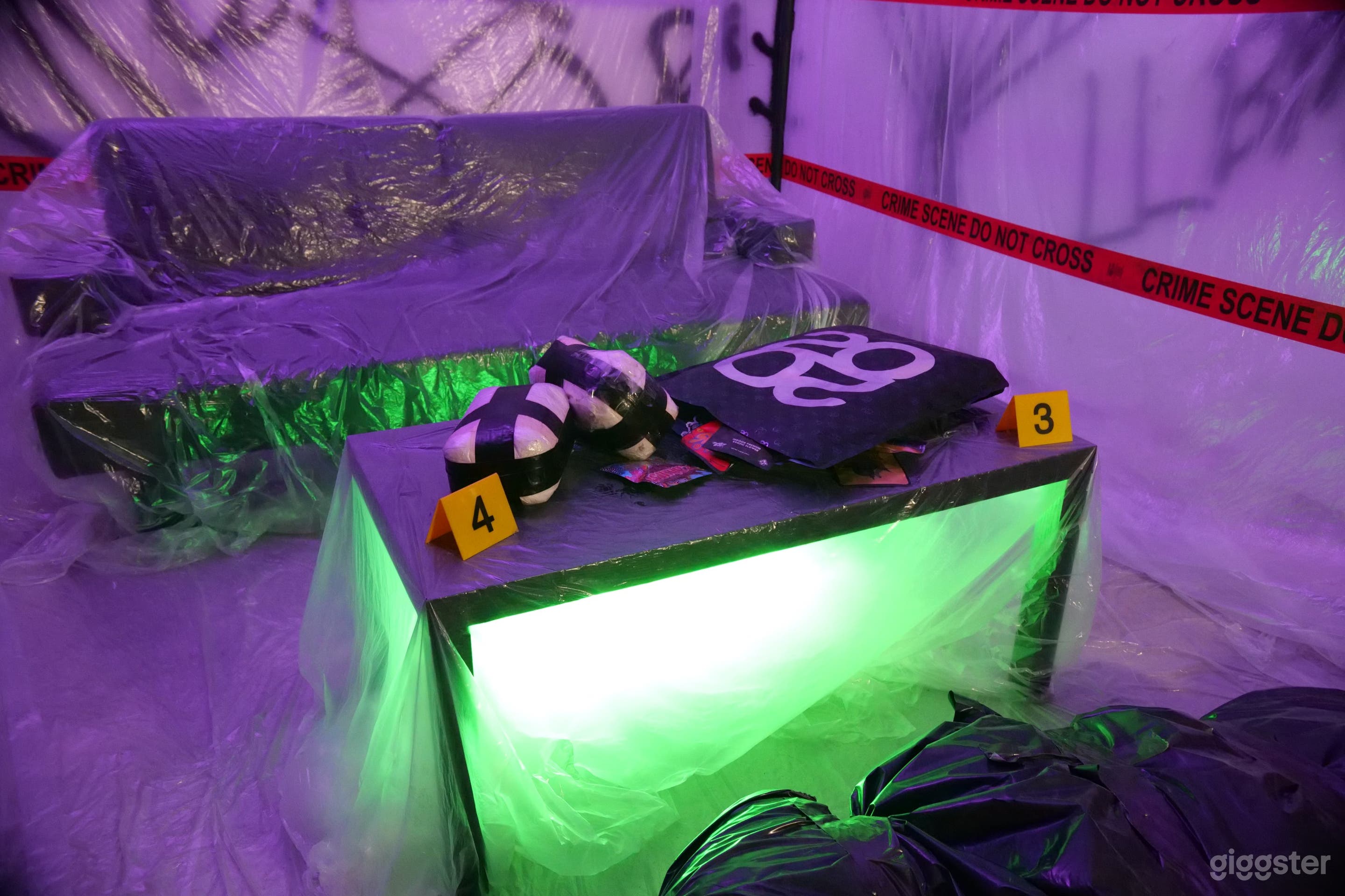 Another view of the crime scene with lighting effects