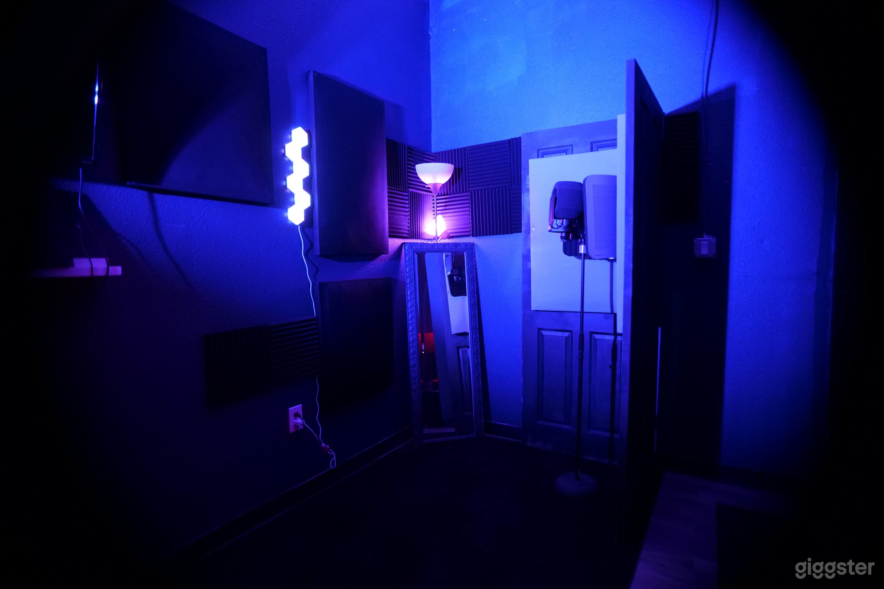 Studio for shooting music video scenes or recording vocals
