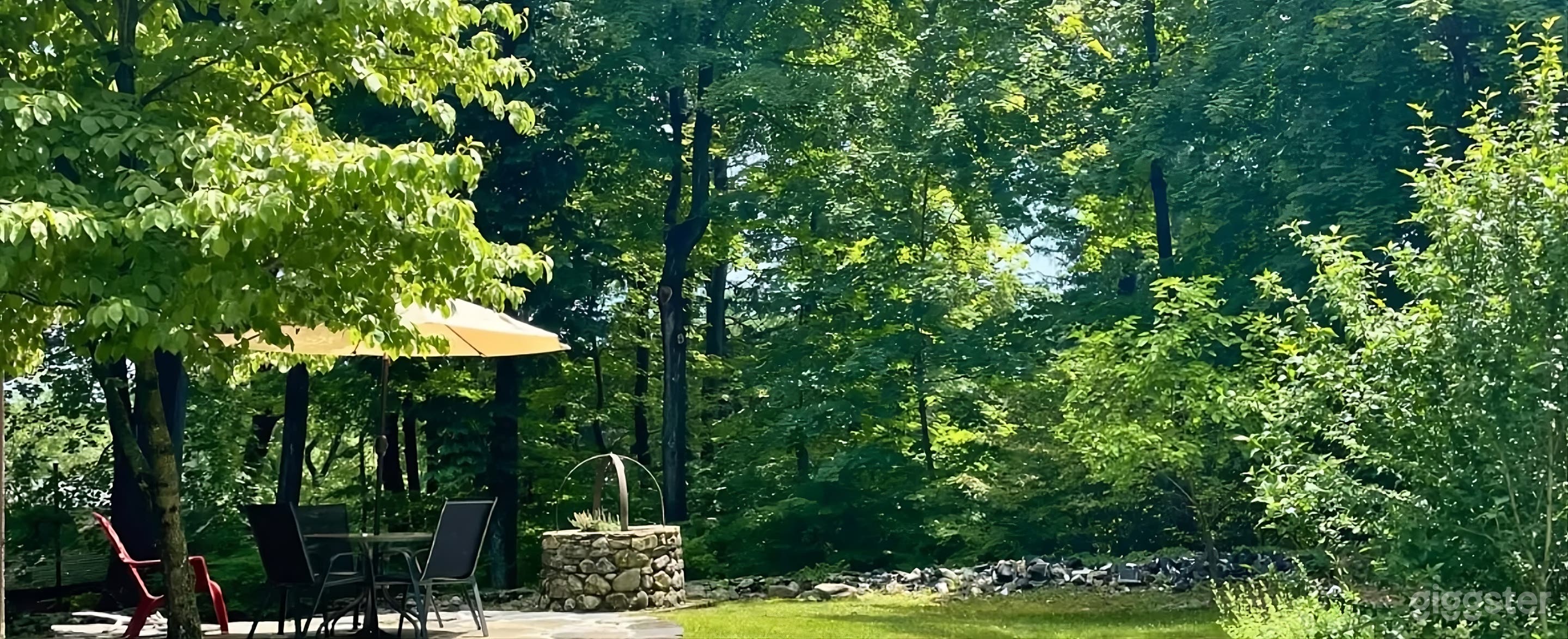 Enchanting Backyard with Stone Well Photo 4