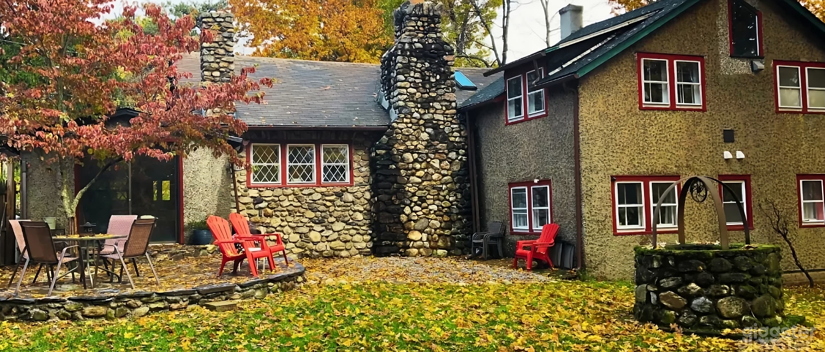 Enchanting Backyard with Stone Well Photo 2