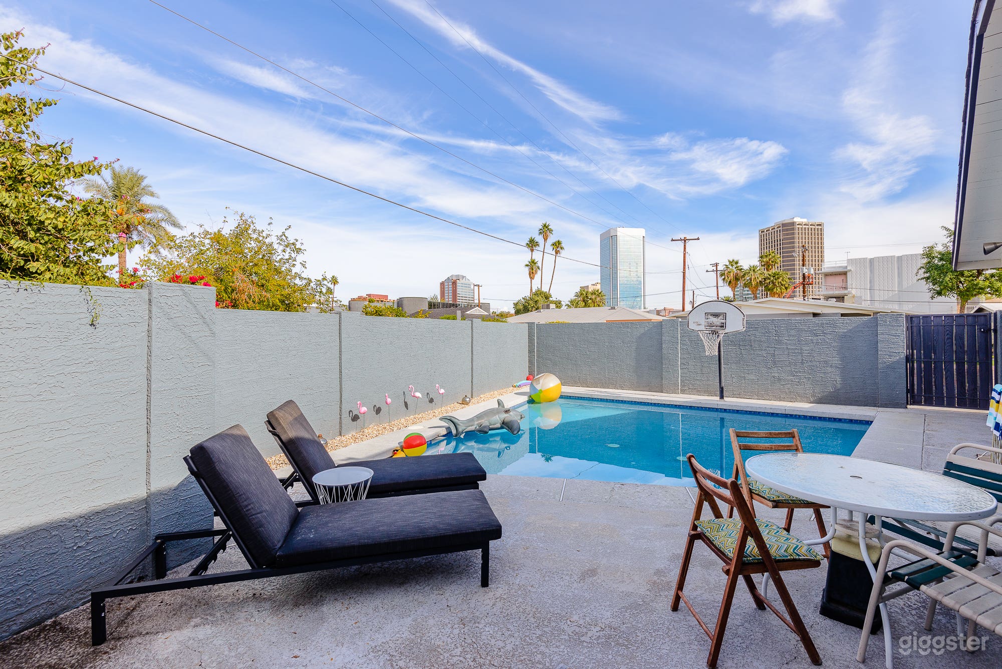 pool with skyline views