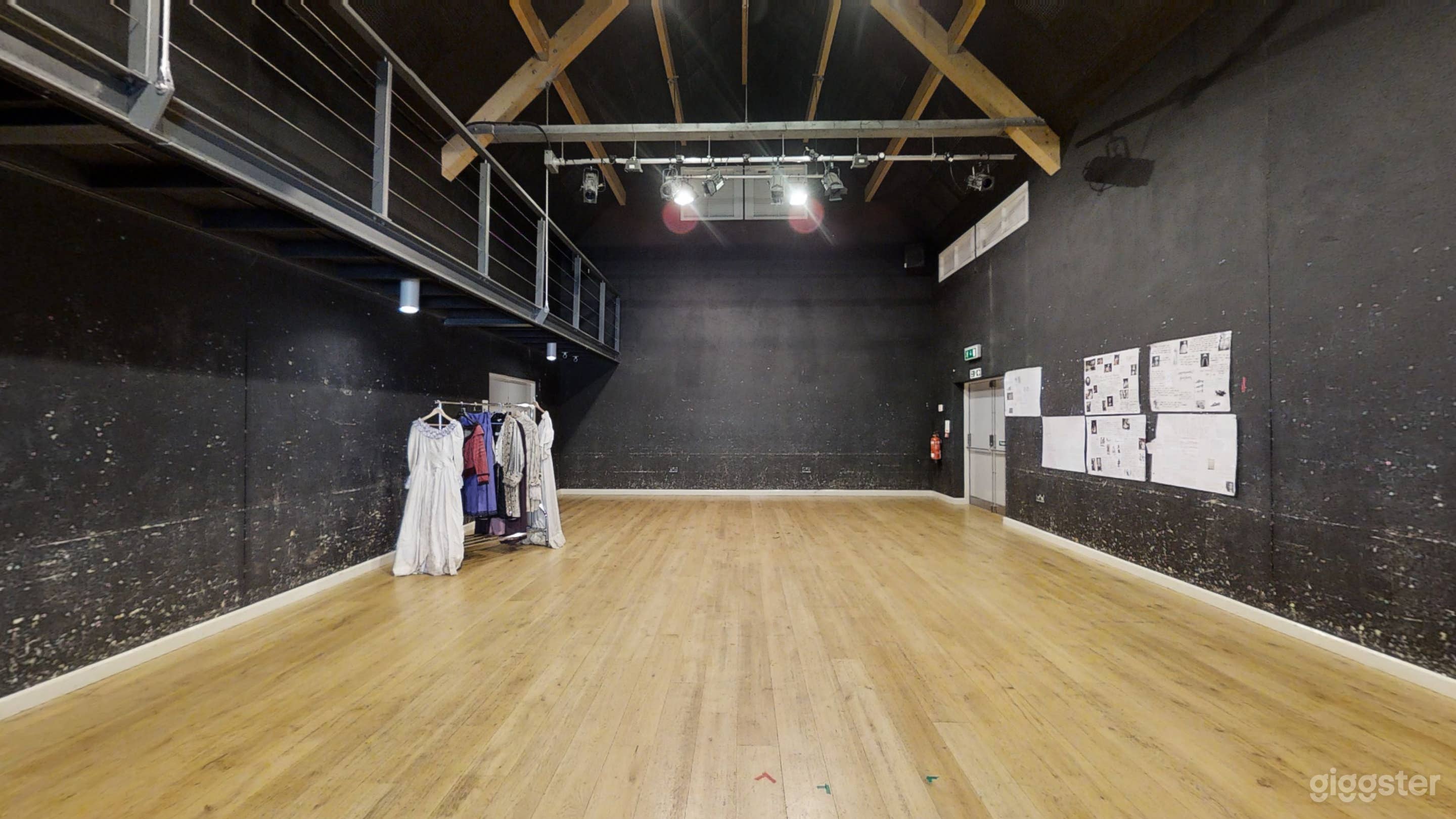 black box studio theatre with changing rooms