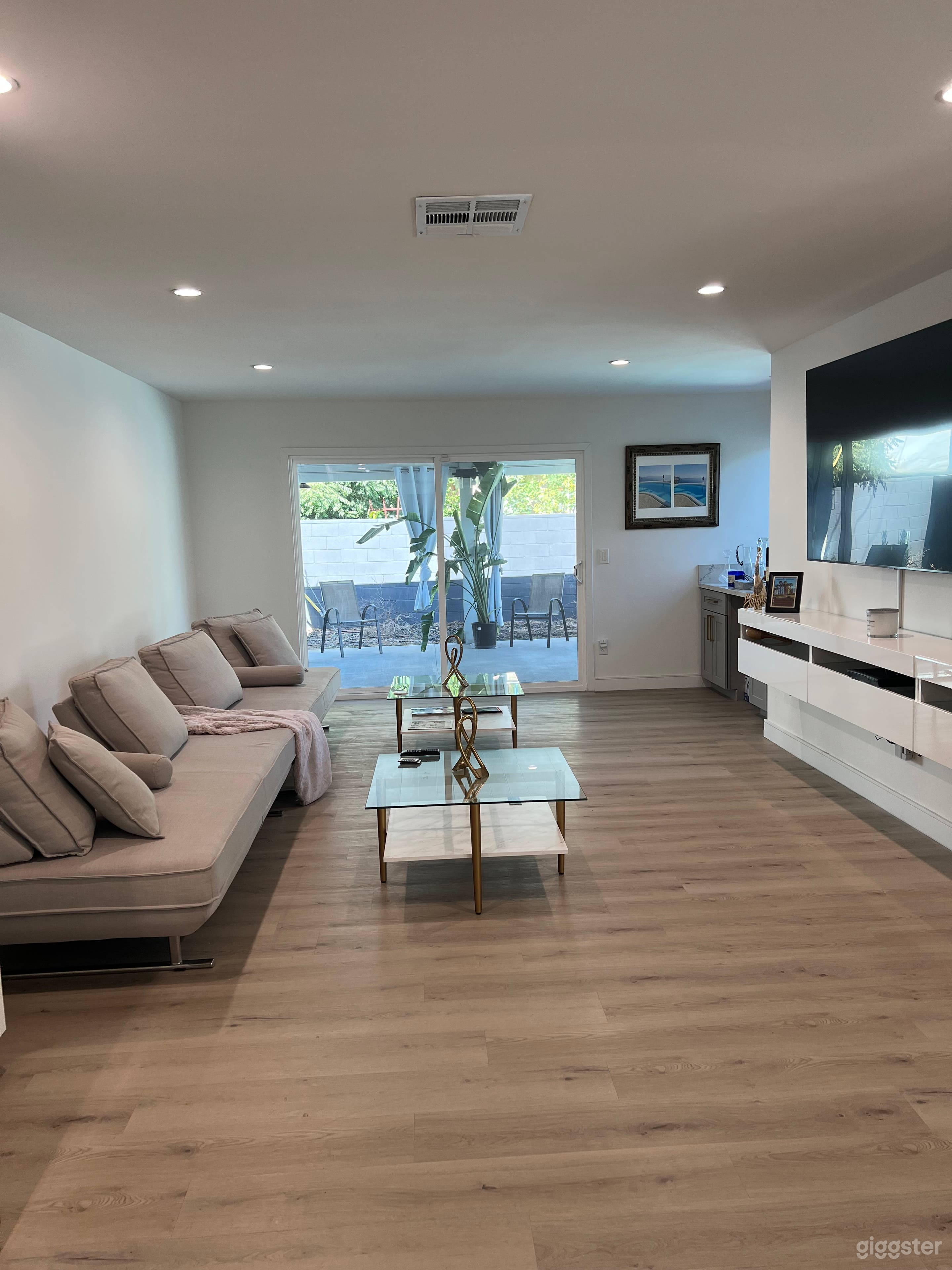 Open family room area with patio door to patio.