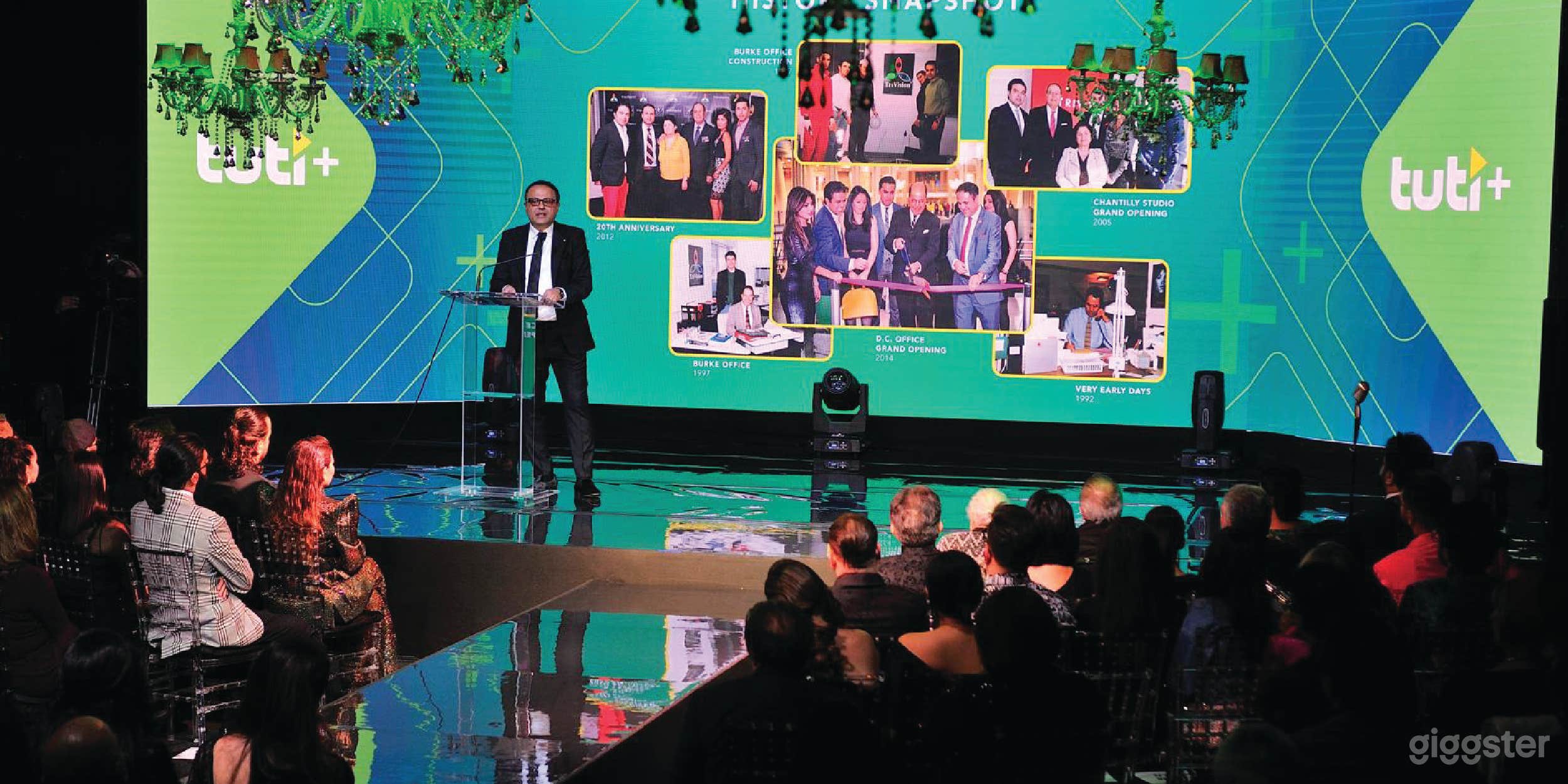 Corporate events, brand launches and seminars stage and LED video wall with up to 200 audience members.  
