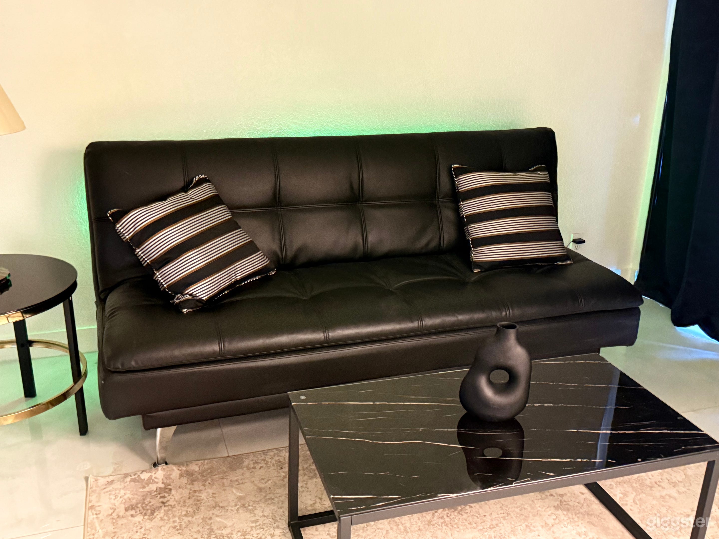 Couch scene with adjustable red led lighting 
