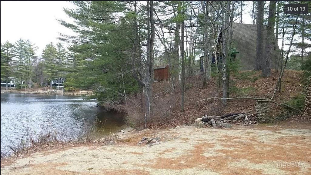 Blow it up - burn it down or bulldoze this A frame lake house located at the tip of a private dead end peninsula on the MA/NH line. 