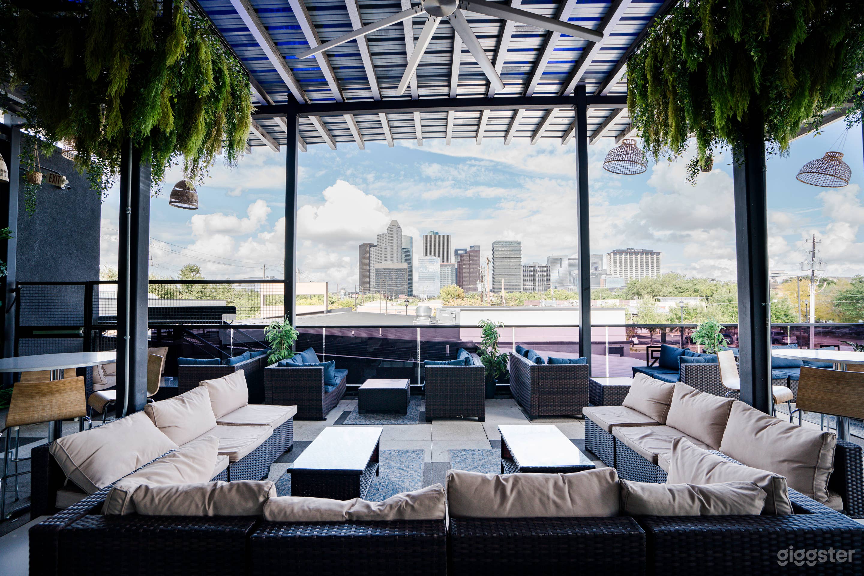 Gorgeous panromic skyline views of Downtown Houston, Texas