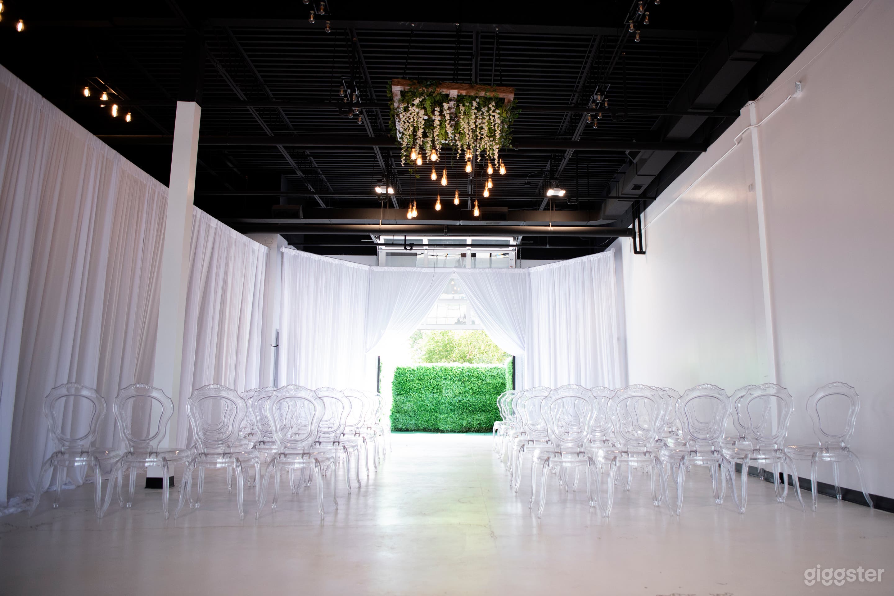 space can be sectioned off for smaller intimate affairs