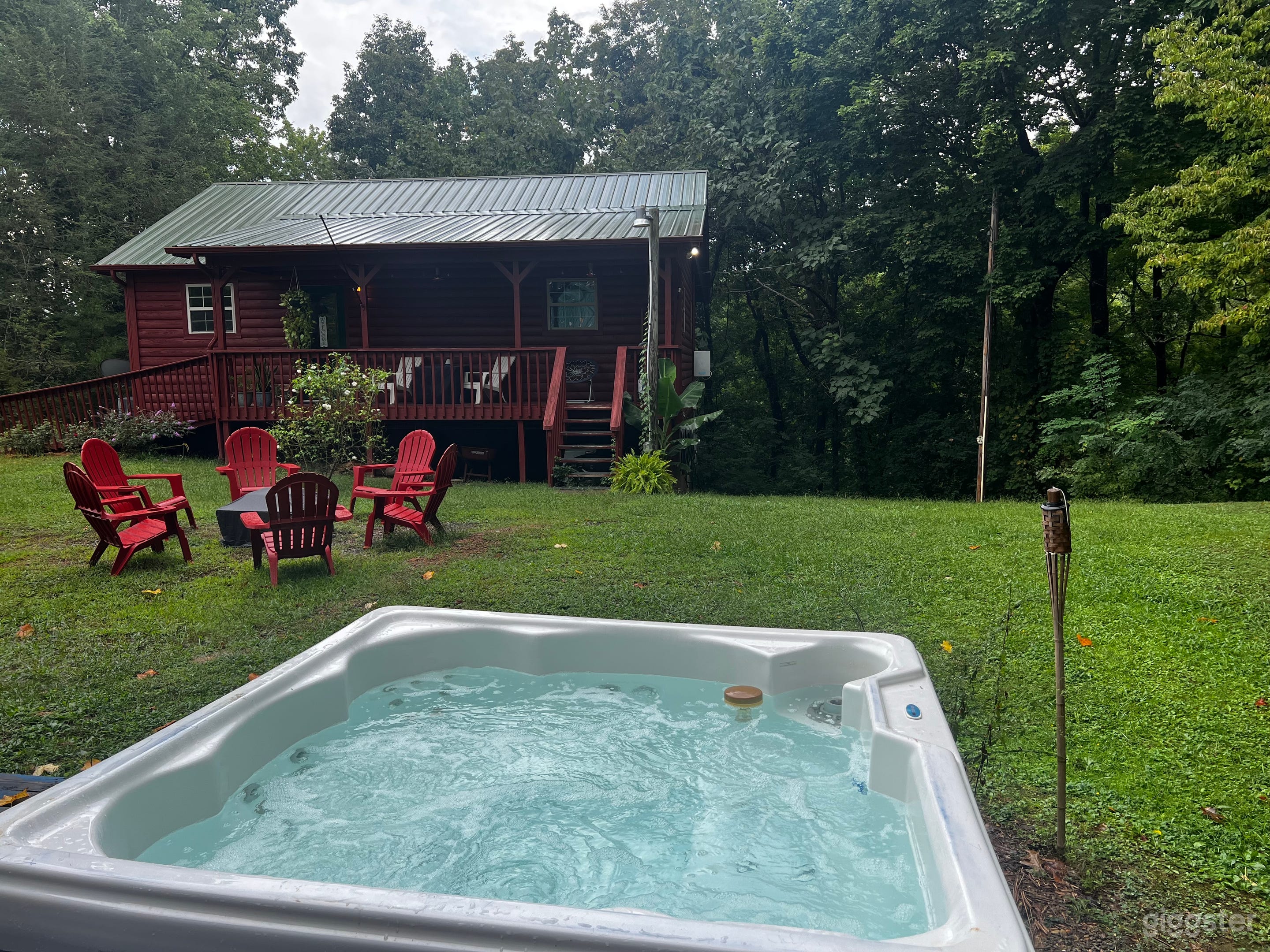Secluded Red Cabin in the Great Smoky Mountains Photo 1