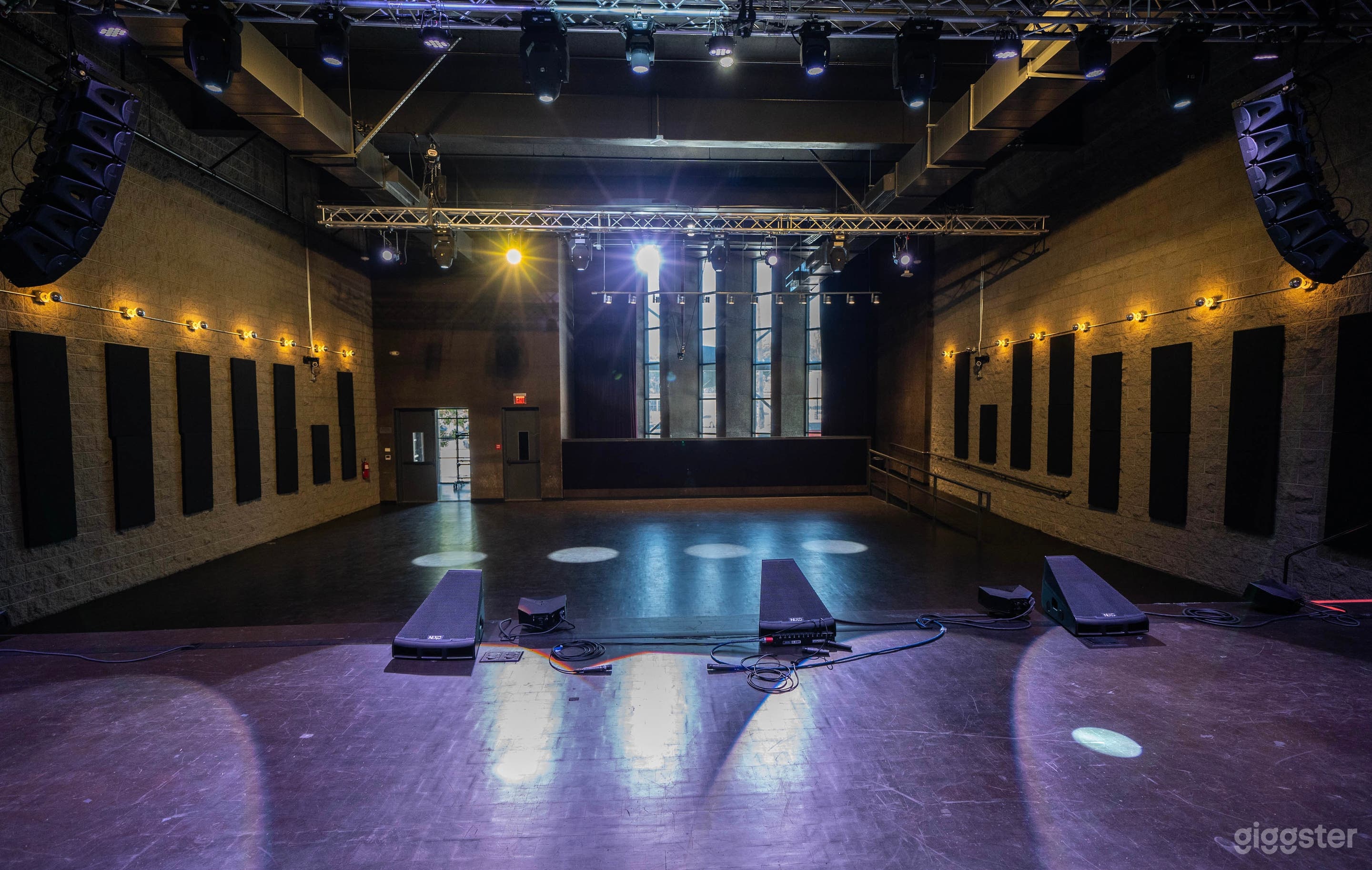 Performance venue holds 417 standing. State of the art sound and lighting. 4 Wired cameras for live streaming.