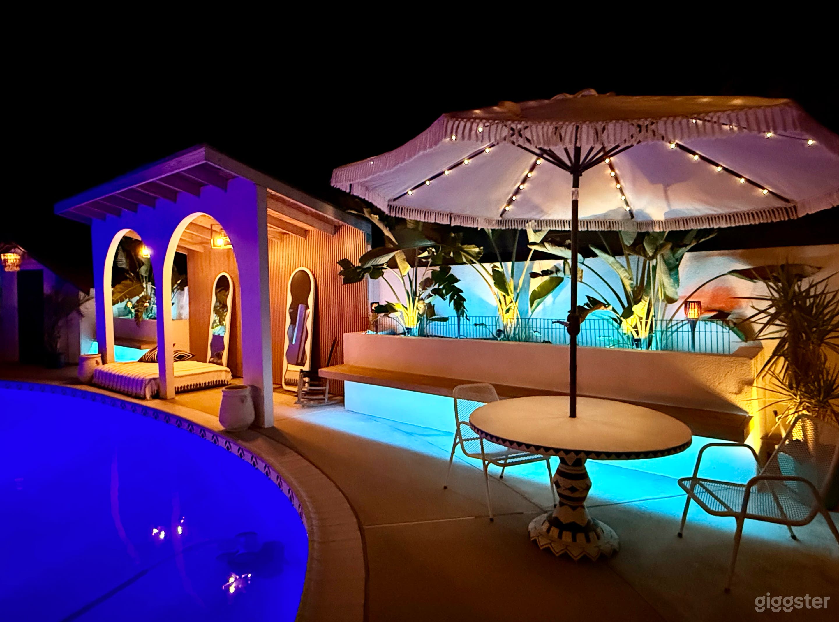 Tulum Vibes, Luxe Poolside Cabana, Nighttime Magic Photo 1