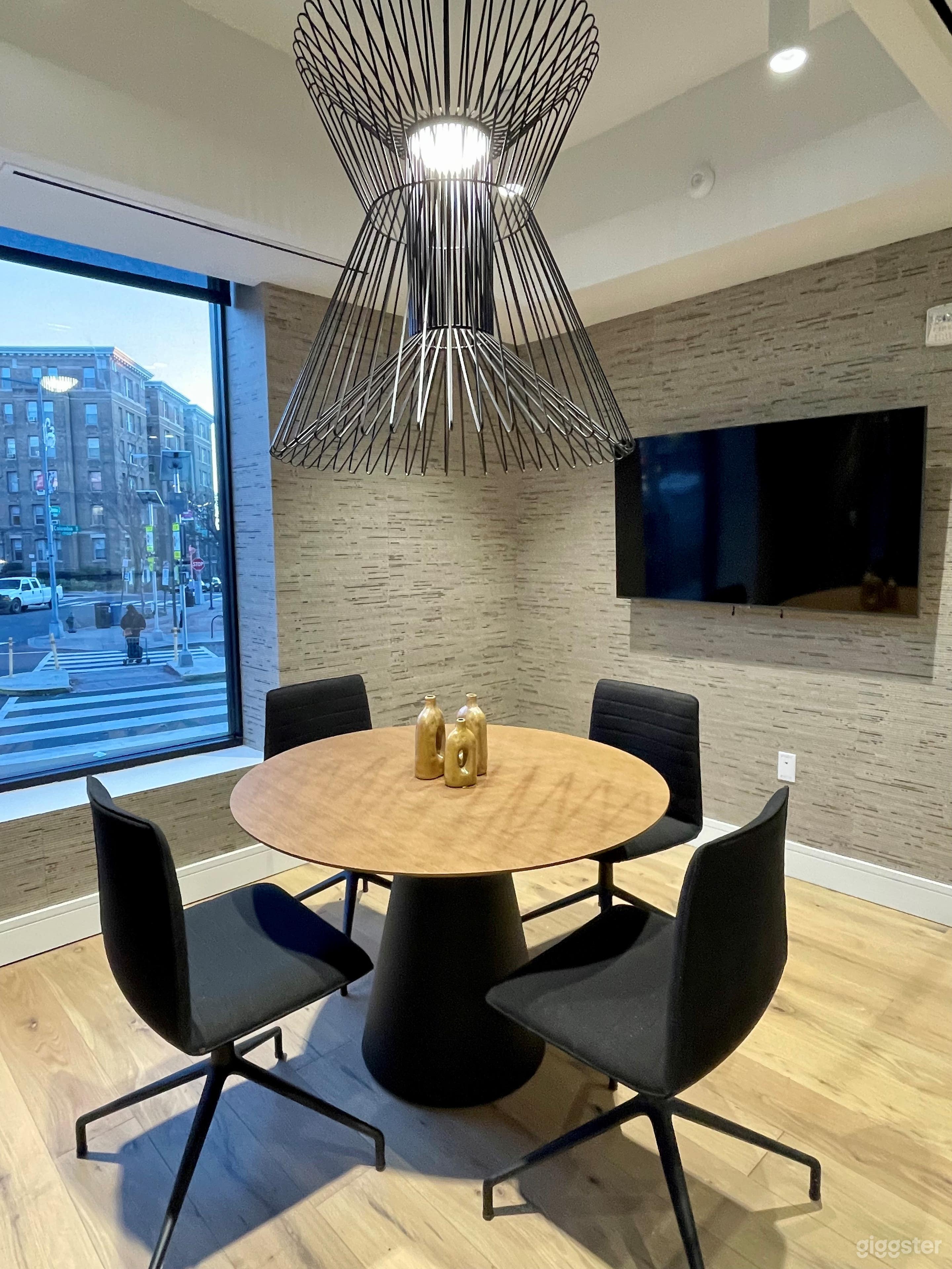 Elevated street view of Columbia Road in heart of Adams Morgan.