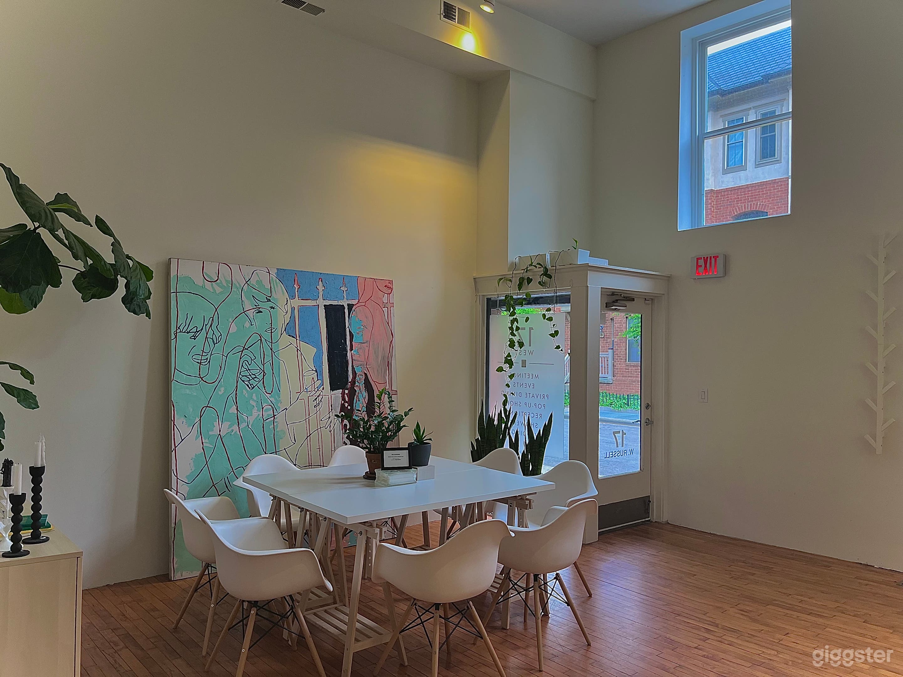 High ceilings and tall windows
