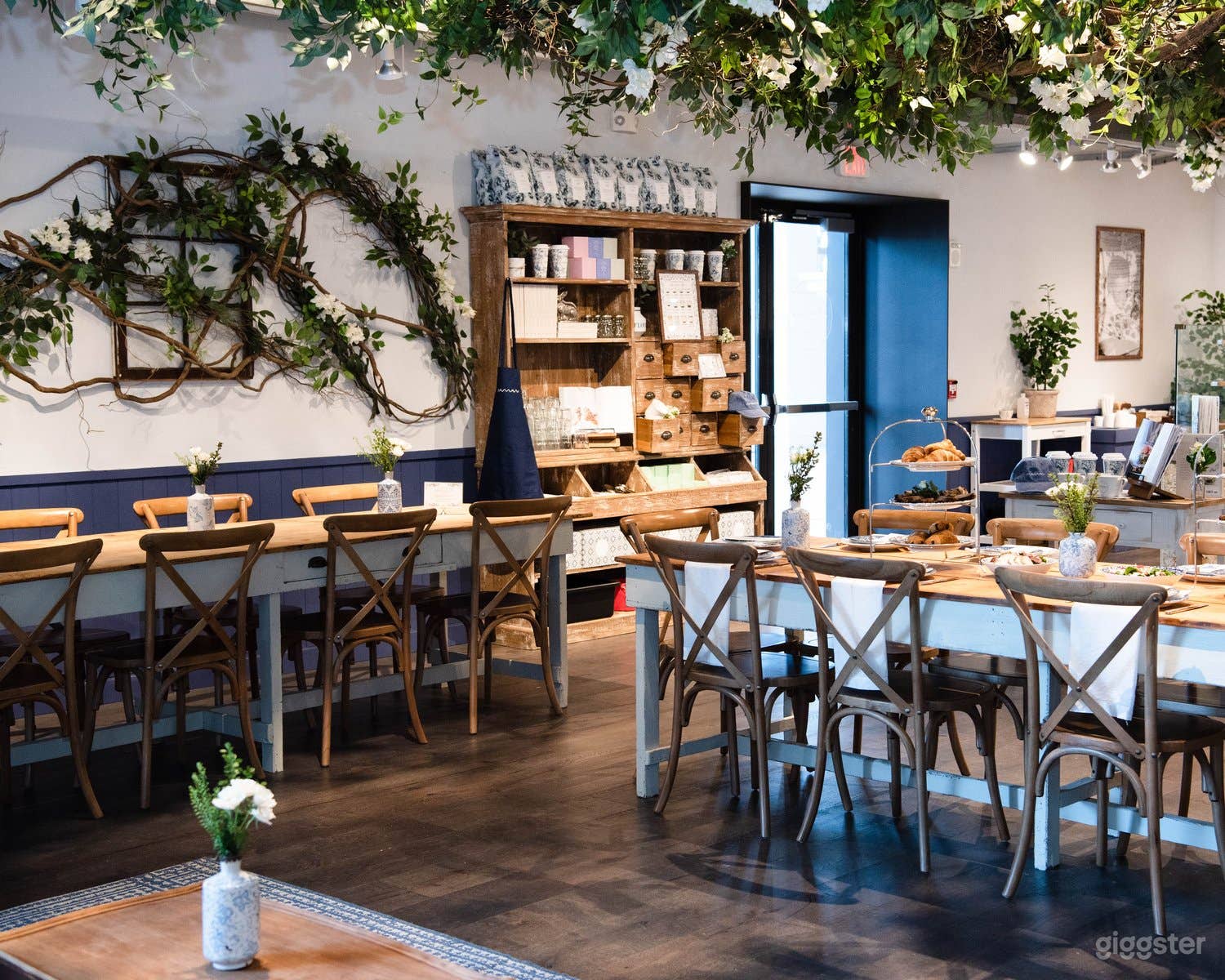 Beautiful French country cafe setting for events and shoots