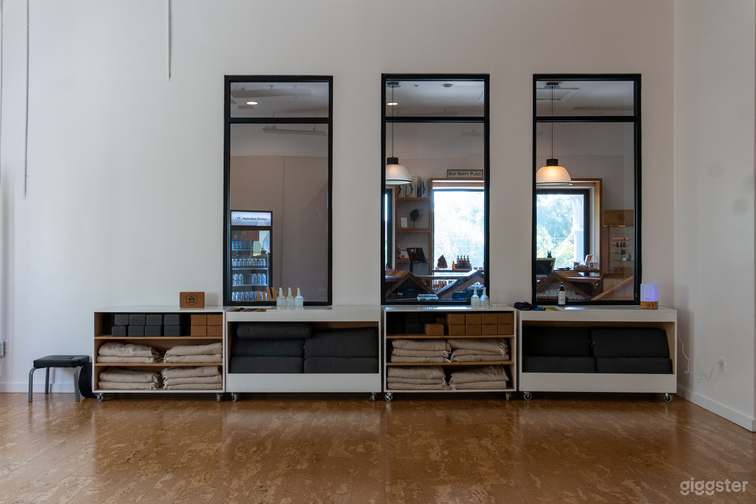 Side of the space that faces the entrance to the studio space