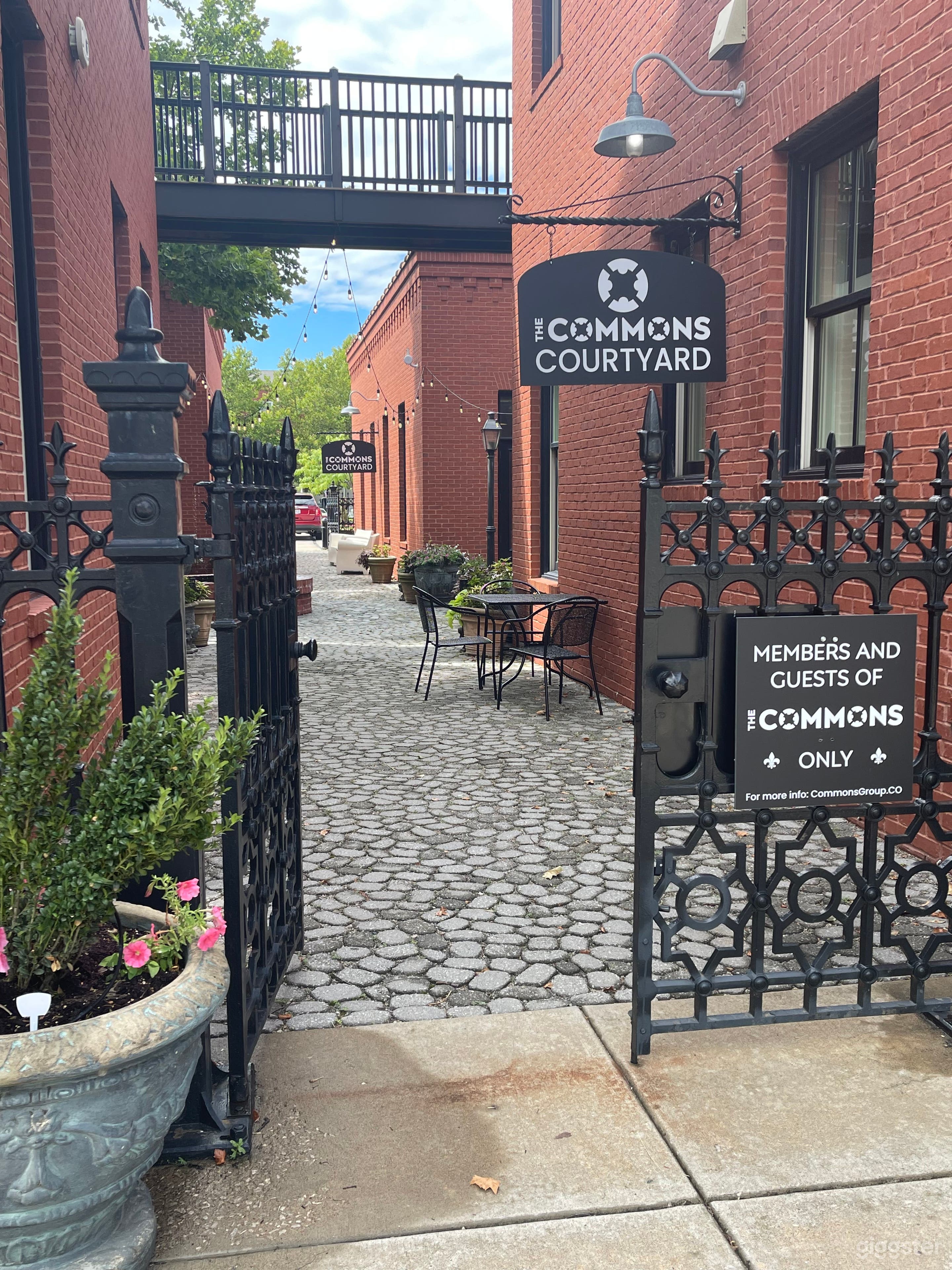 Guests can enter through our gated paved courtyard, pass a fountain to enter the Fusion room. A free parking lot is on the west side of the building and free street parking is on the other side.