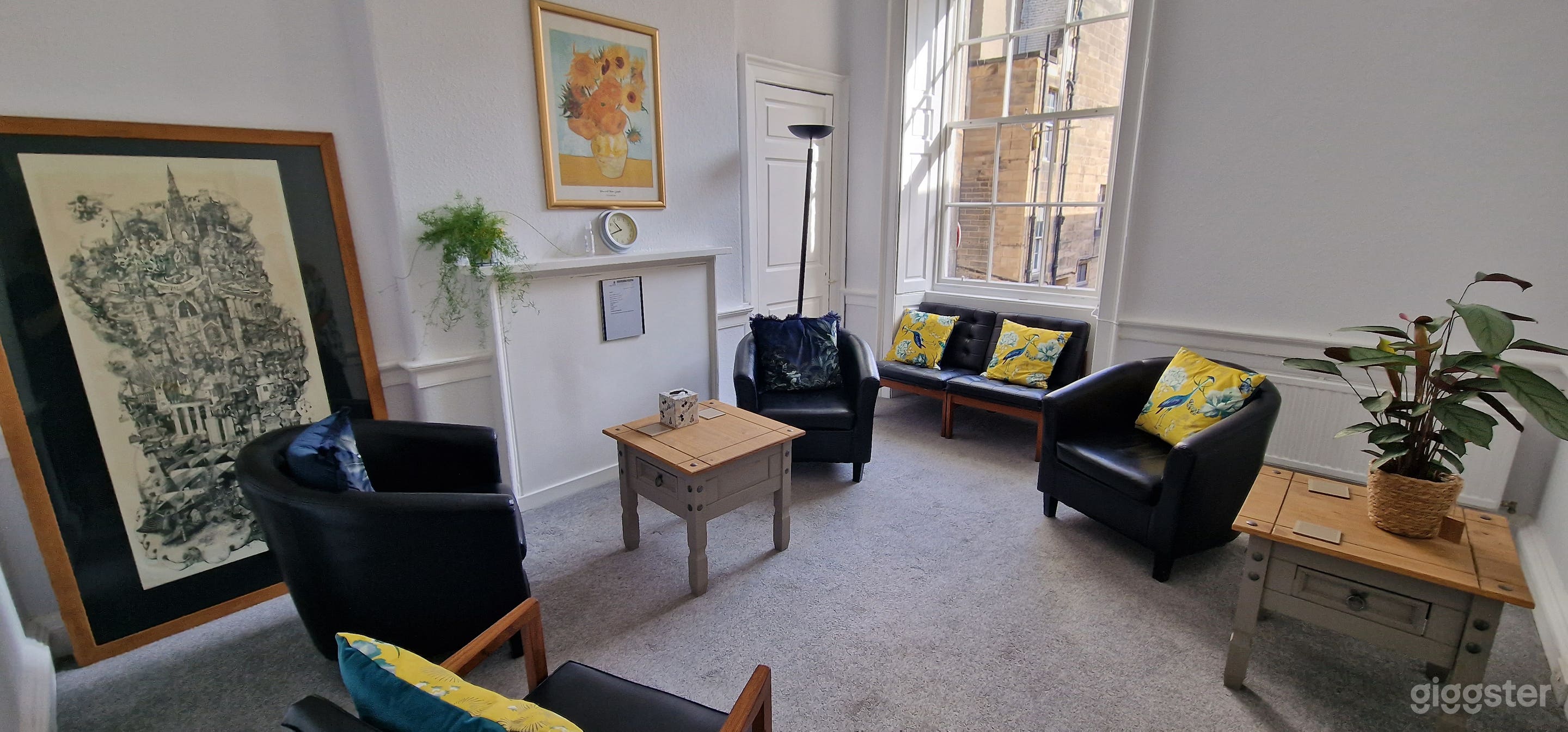 Meeting Room 2. Lots of natural light. Comfortably seats 6-8 people. Use of kitchenette by arrangement.
