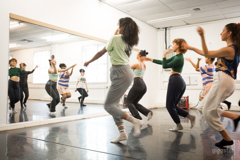  Our large and centrally located Dance Space runs a variety of regular classes and training sessions, alongside private hires. With full-length mirrors and a Harlequin sprung floor. 
