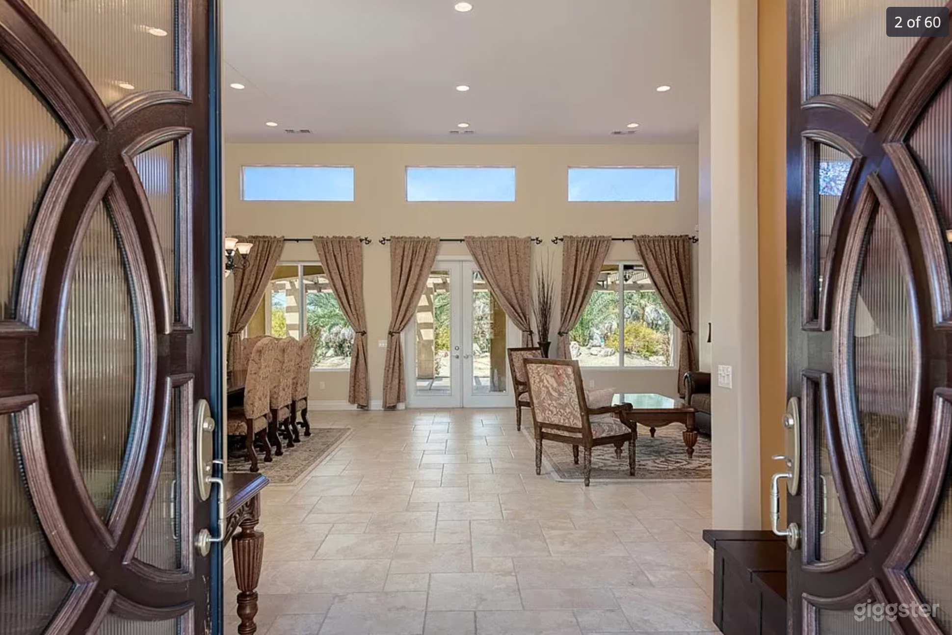 Large foyer feels like a hotel lobby.