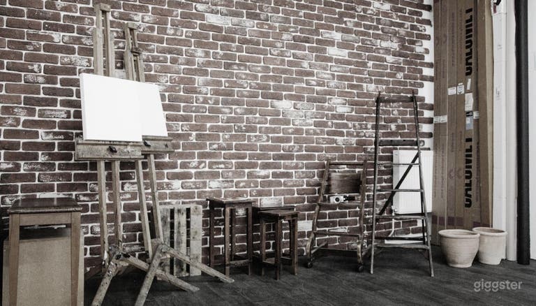  Monochromatic Brick-walled Photo Studio with Abundant Lighting 