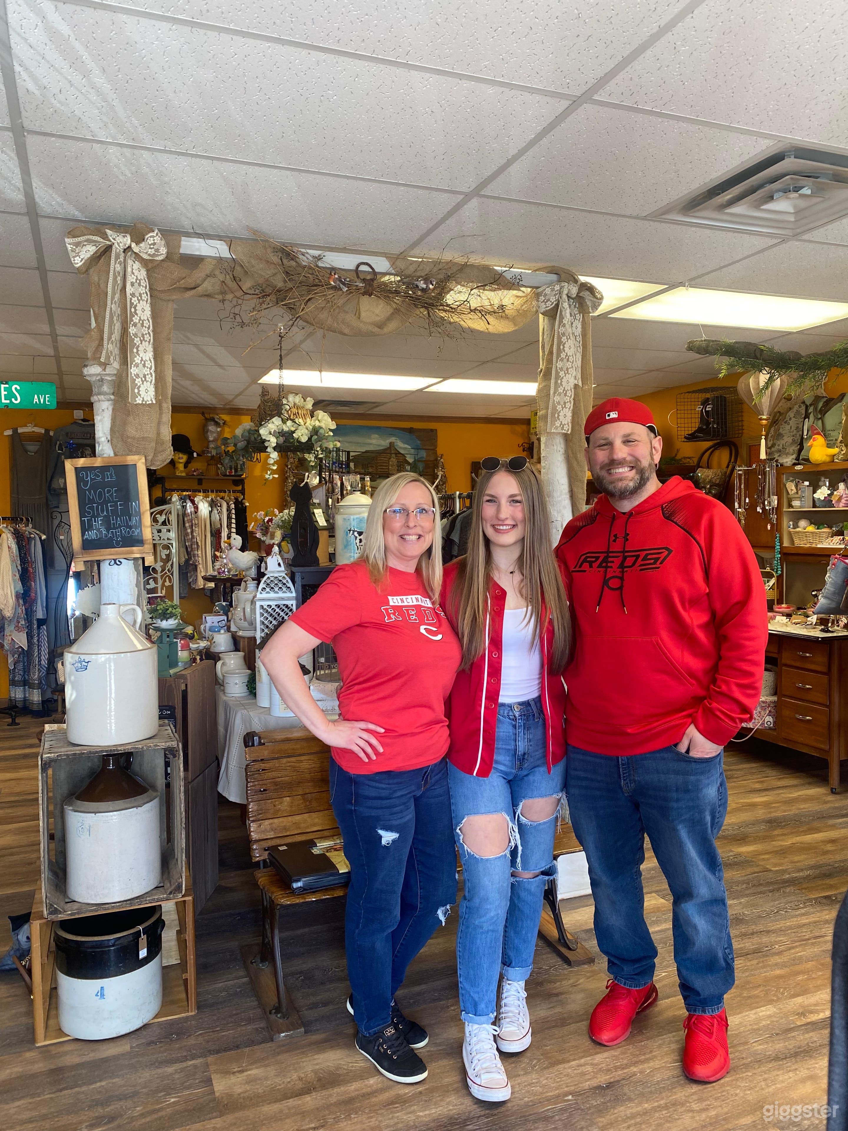 Picture taken inside the Gift Shop. The antique posts that you see are from the old house that had to be demolished when the development started. The house was built in 1825. We have other special pieces from the house on site as well.