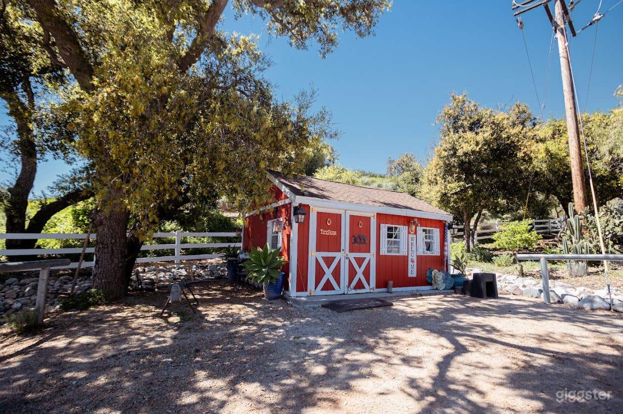 Old Western Style Ranch Town with Red Barn Photo 2