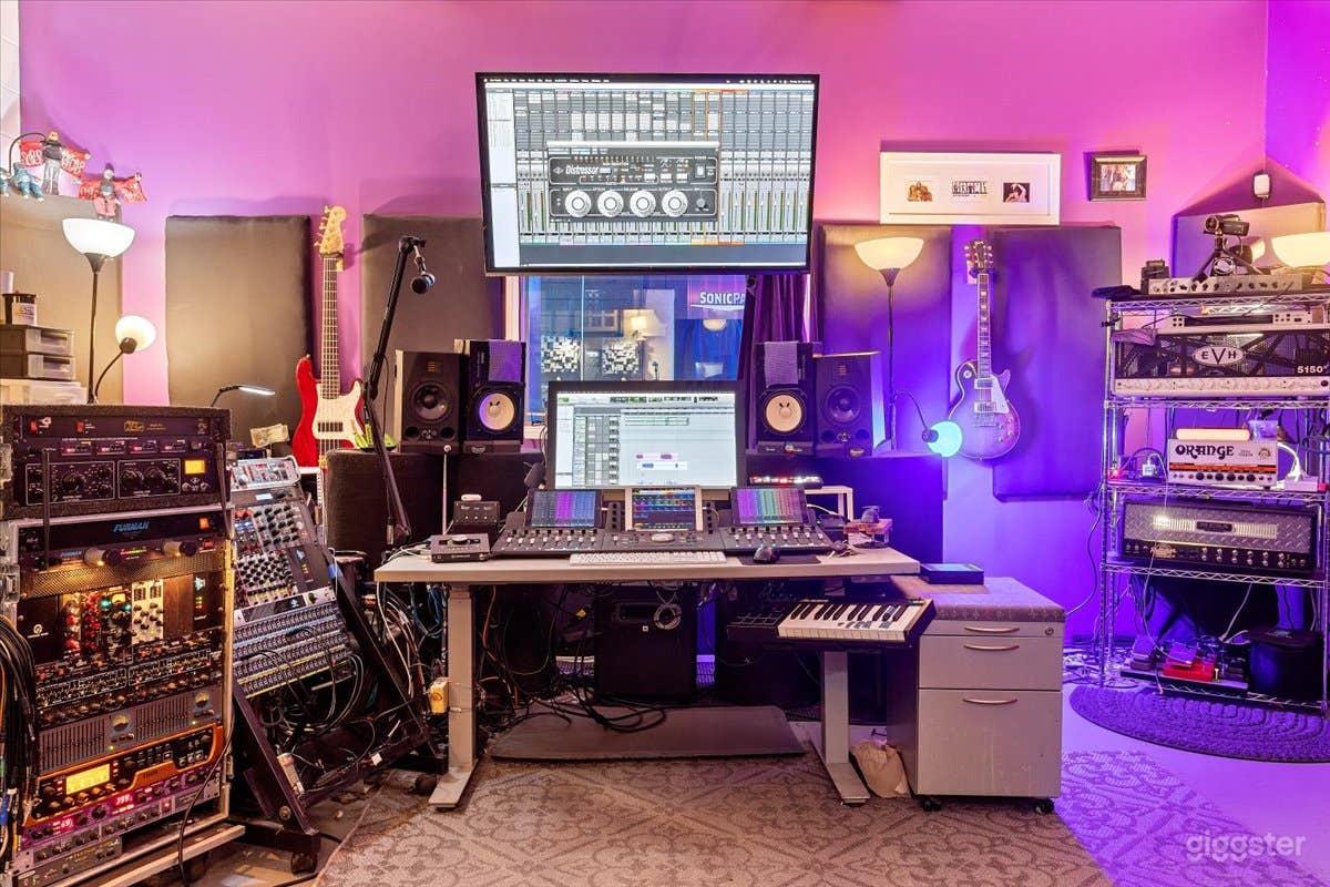 State of the art Pro Tools setup with an array of Class A preamps, EQs and compressors.
