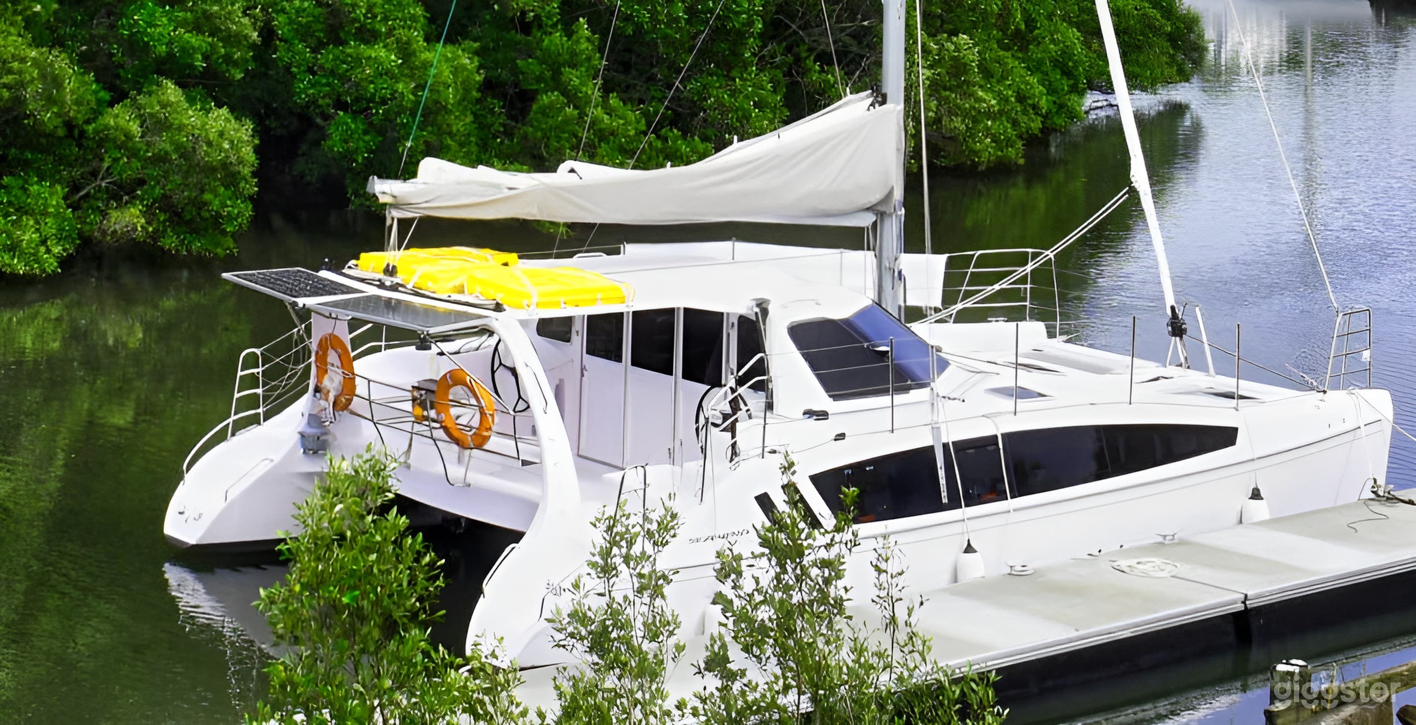 With a capacity of 25 this spacious catamaran has plenty of covered area and outside huge deck space