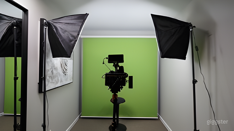  Estudio versátil de fotografía y podcast con pantalla verde 