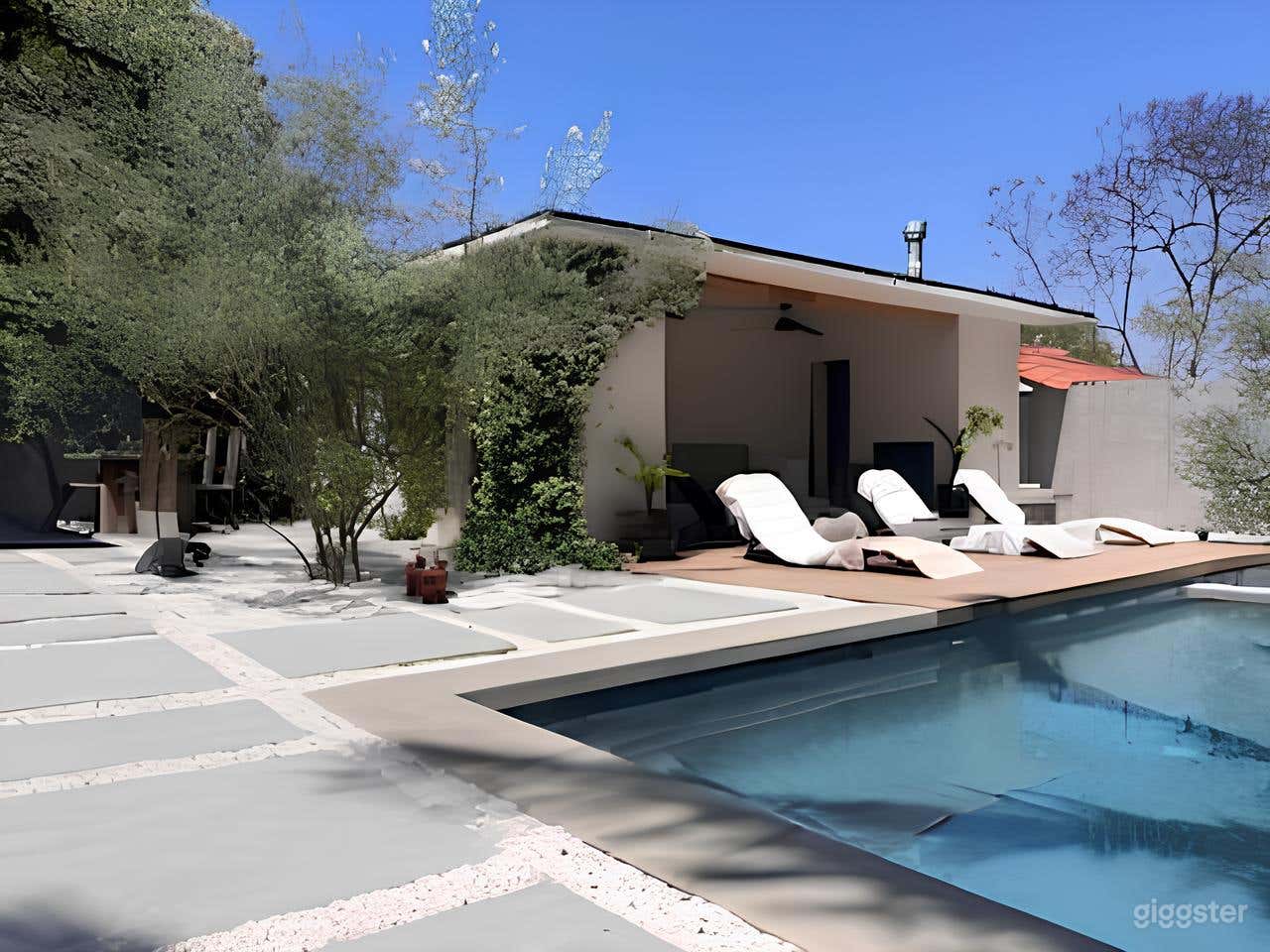 Serene Backyard with Pool, Kitchen and Bathroom Photo 2