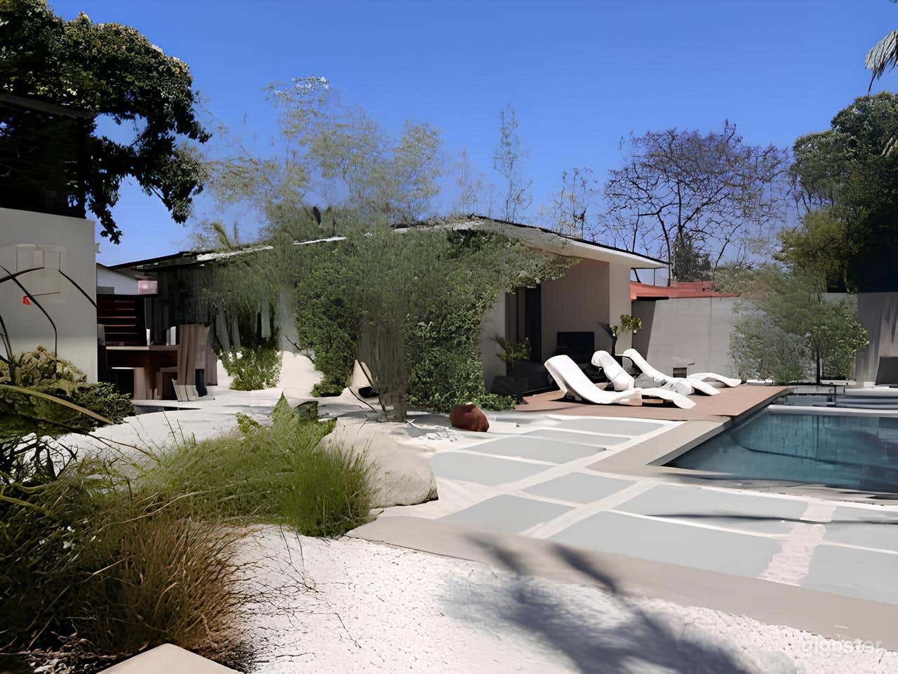 Serene Backyard with Pool, Kitchen and Bathroom Photo 3