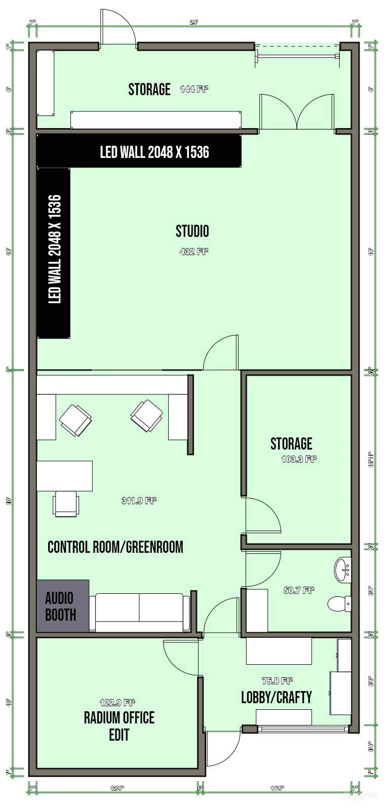 Floorplan of the entire space.