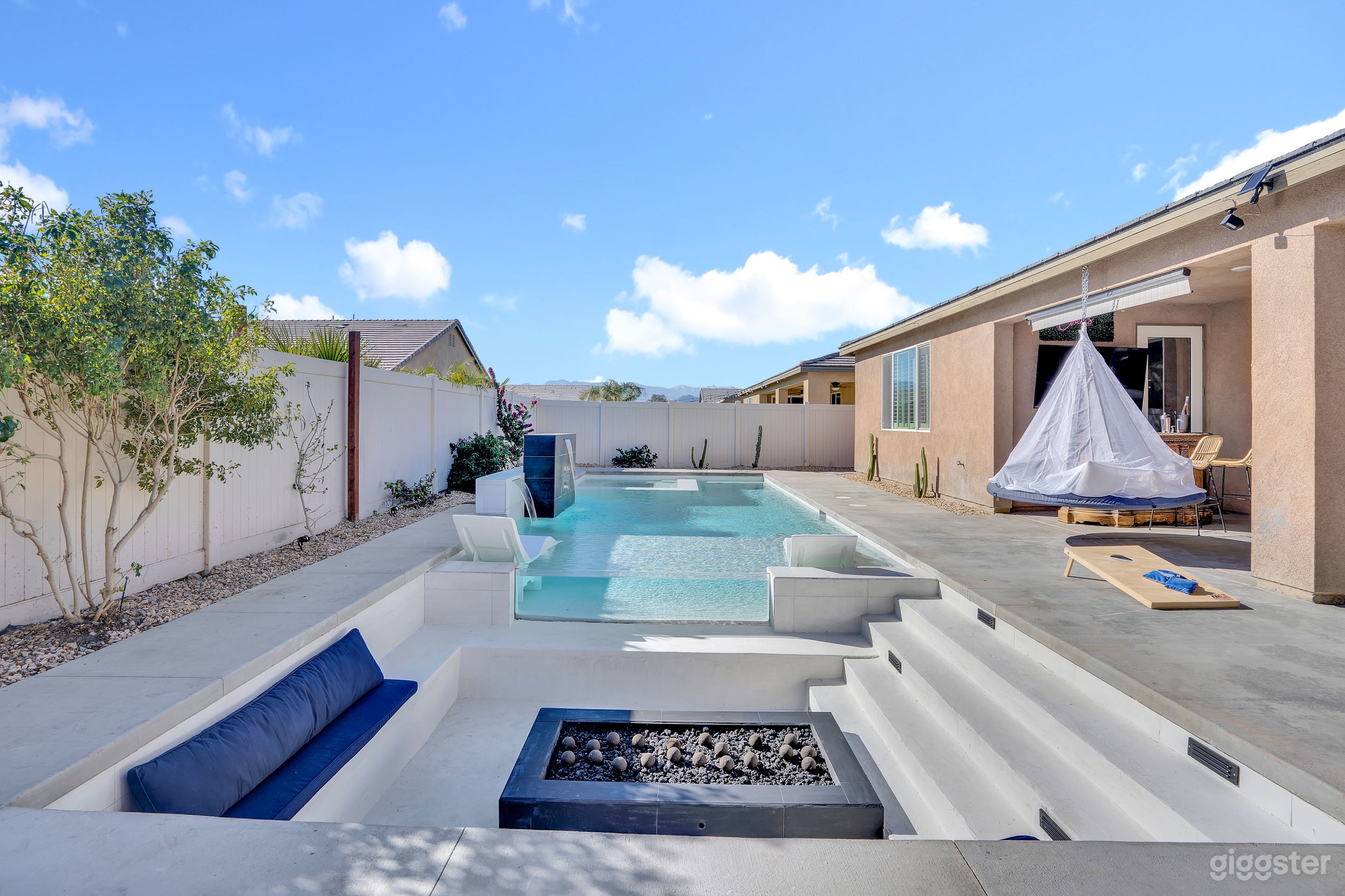 Sunken Firepit with Lounge Seating Area