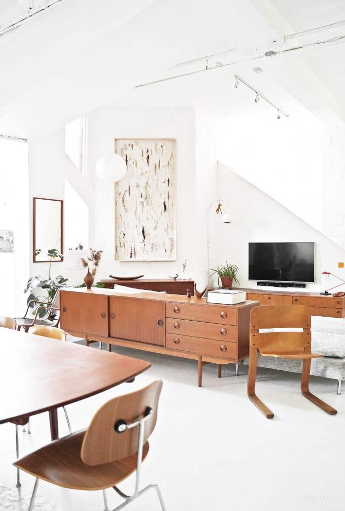  Airy All White Mid Century Hard Loft 