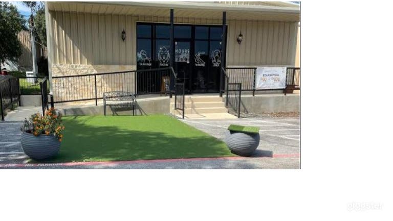  Serene outside greenery that is used for yoga sessions 