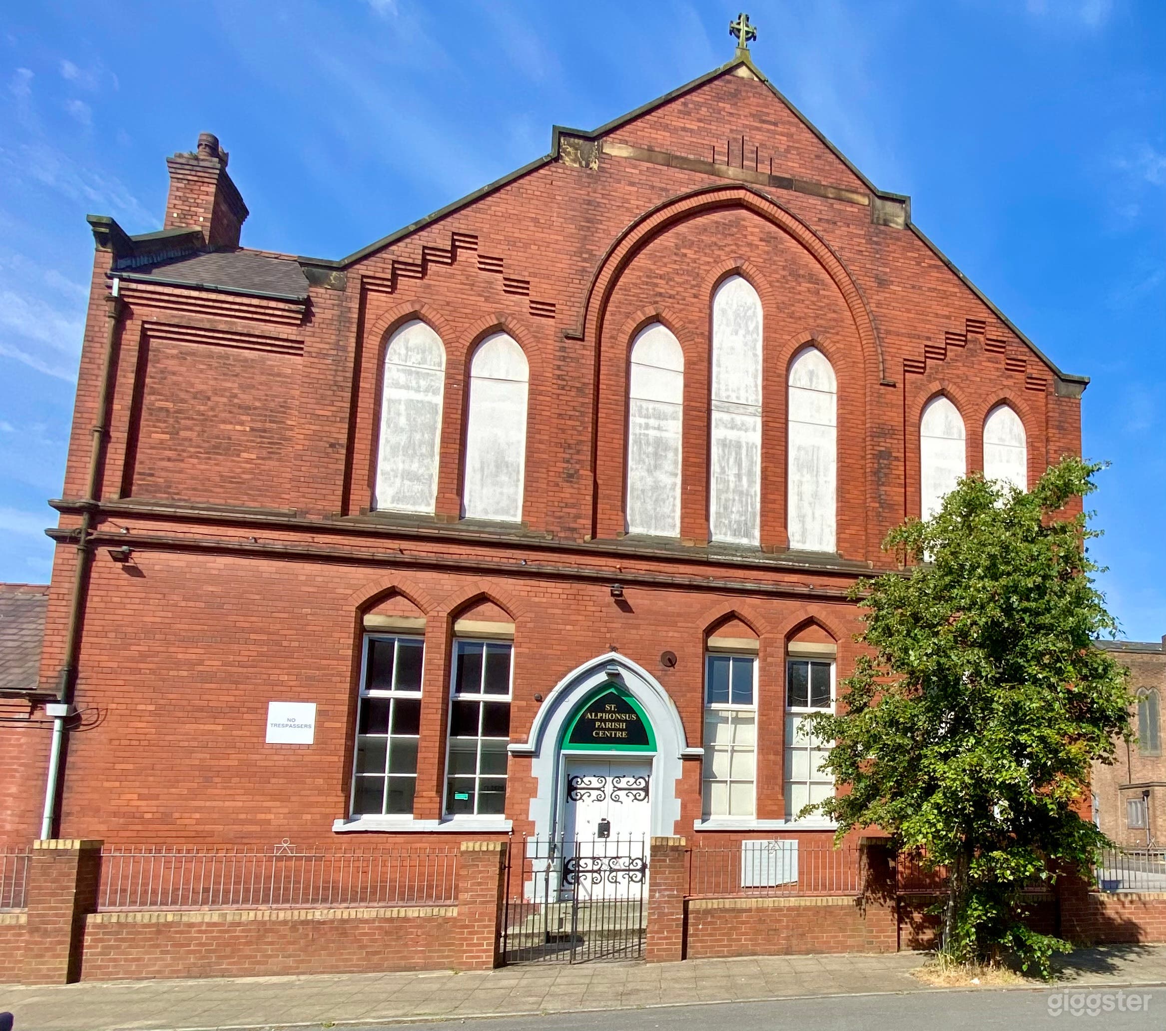 The front of the building.