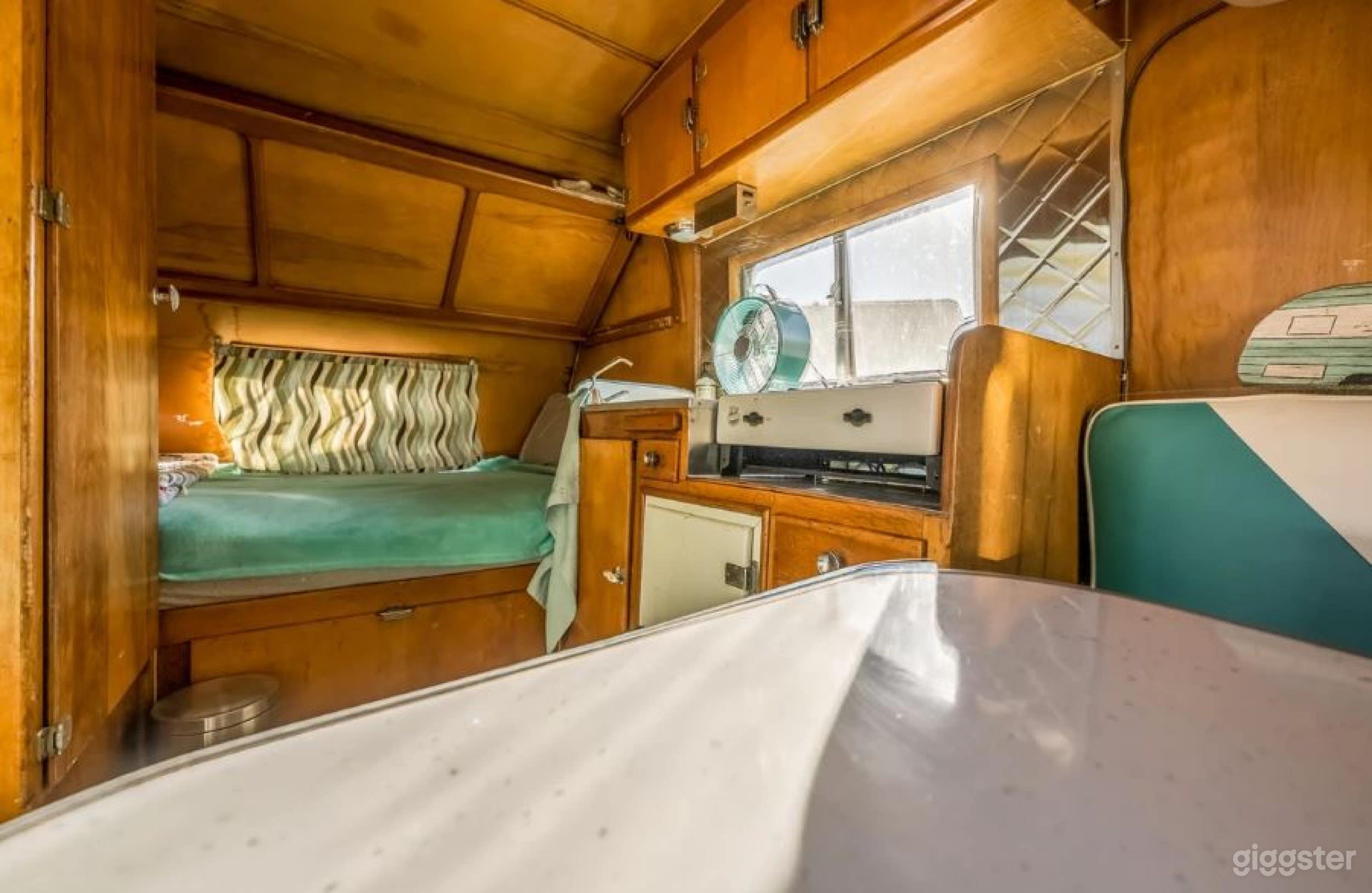 Charming 1950s decor inside the 1954 Fleetwood Lucy