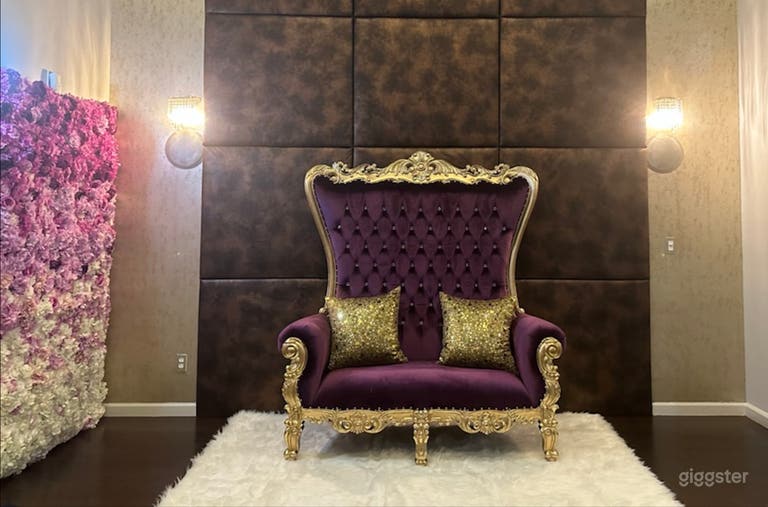  Double Purple Queen Throne Chair 