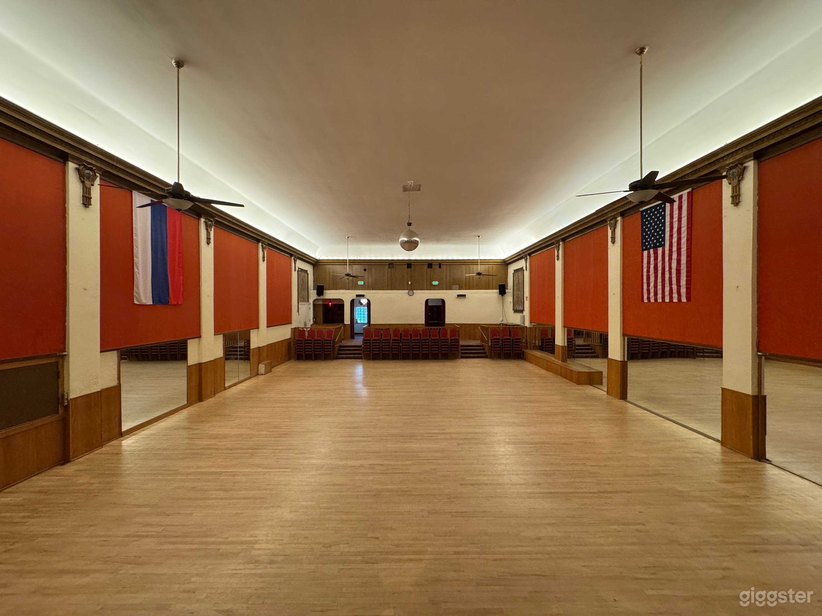 Spacious Ballroom with Stage and Kitchen Photo 1