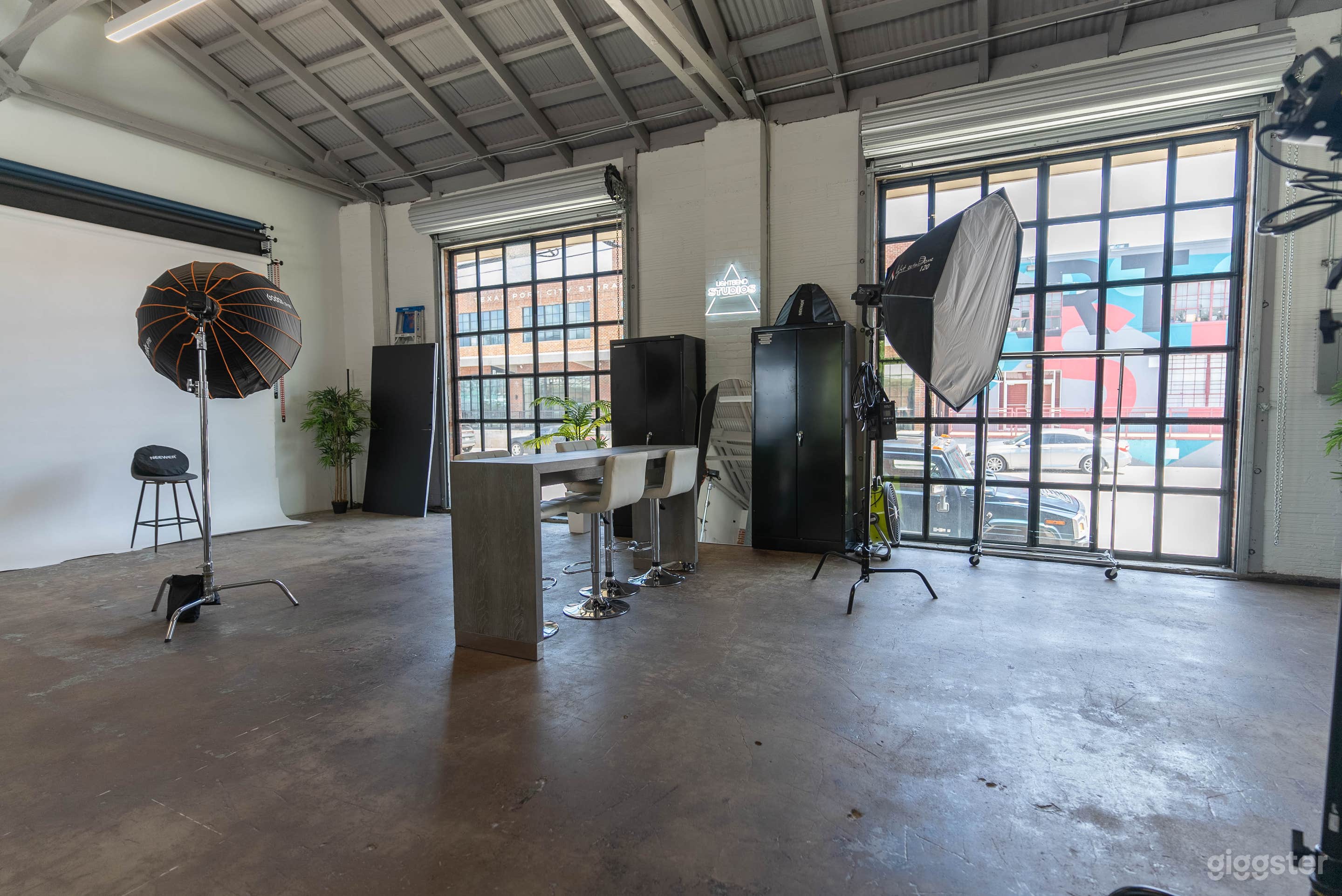 Photo studio with lots of natural light