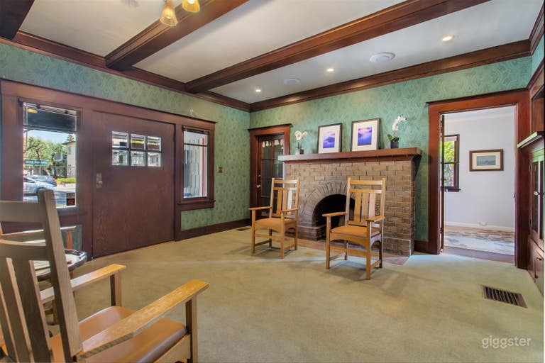  Front door and fireplace 