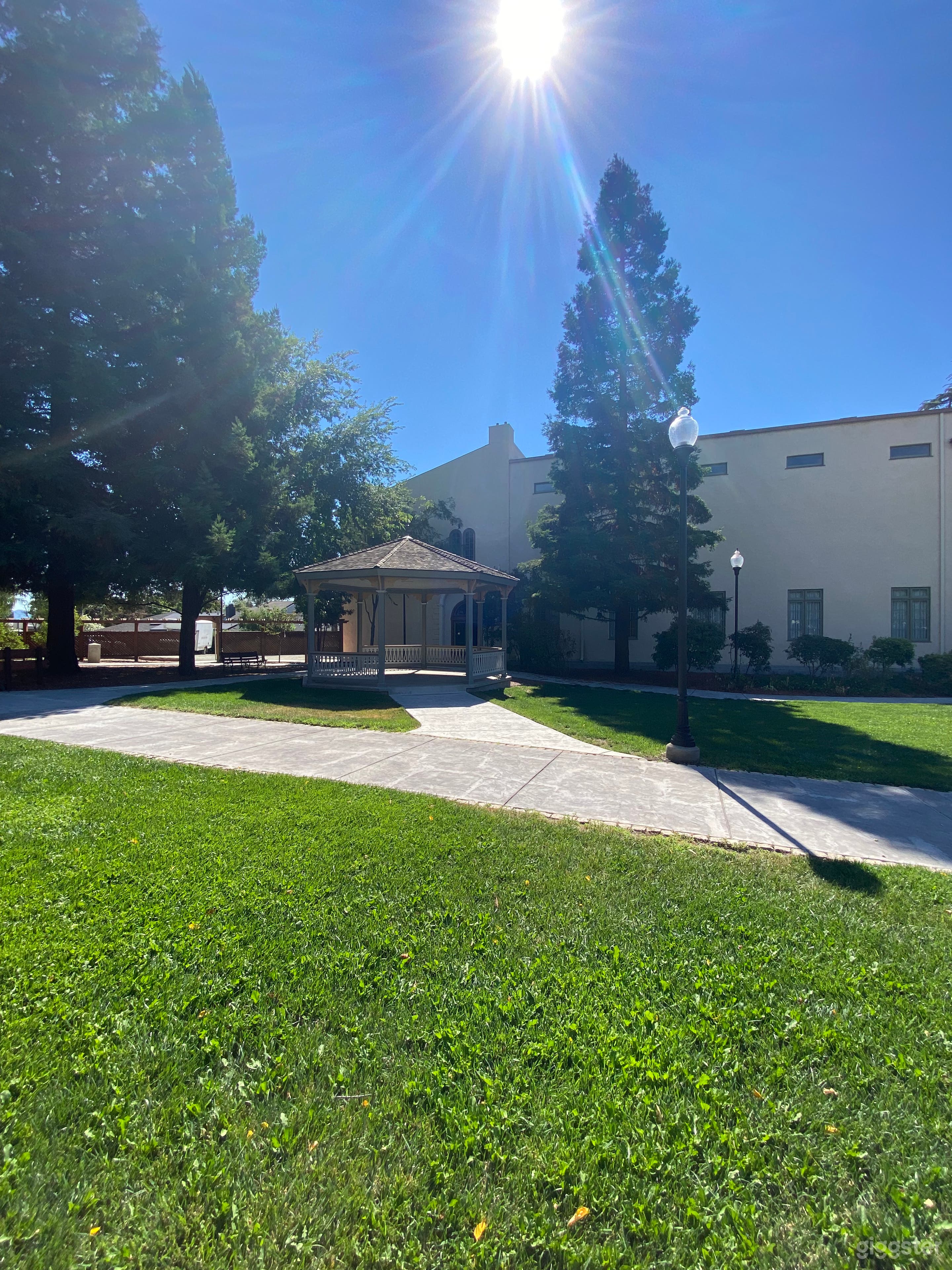 Gazebo, Gardens &amp; Side View of Event Hall