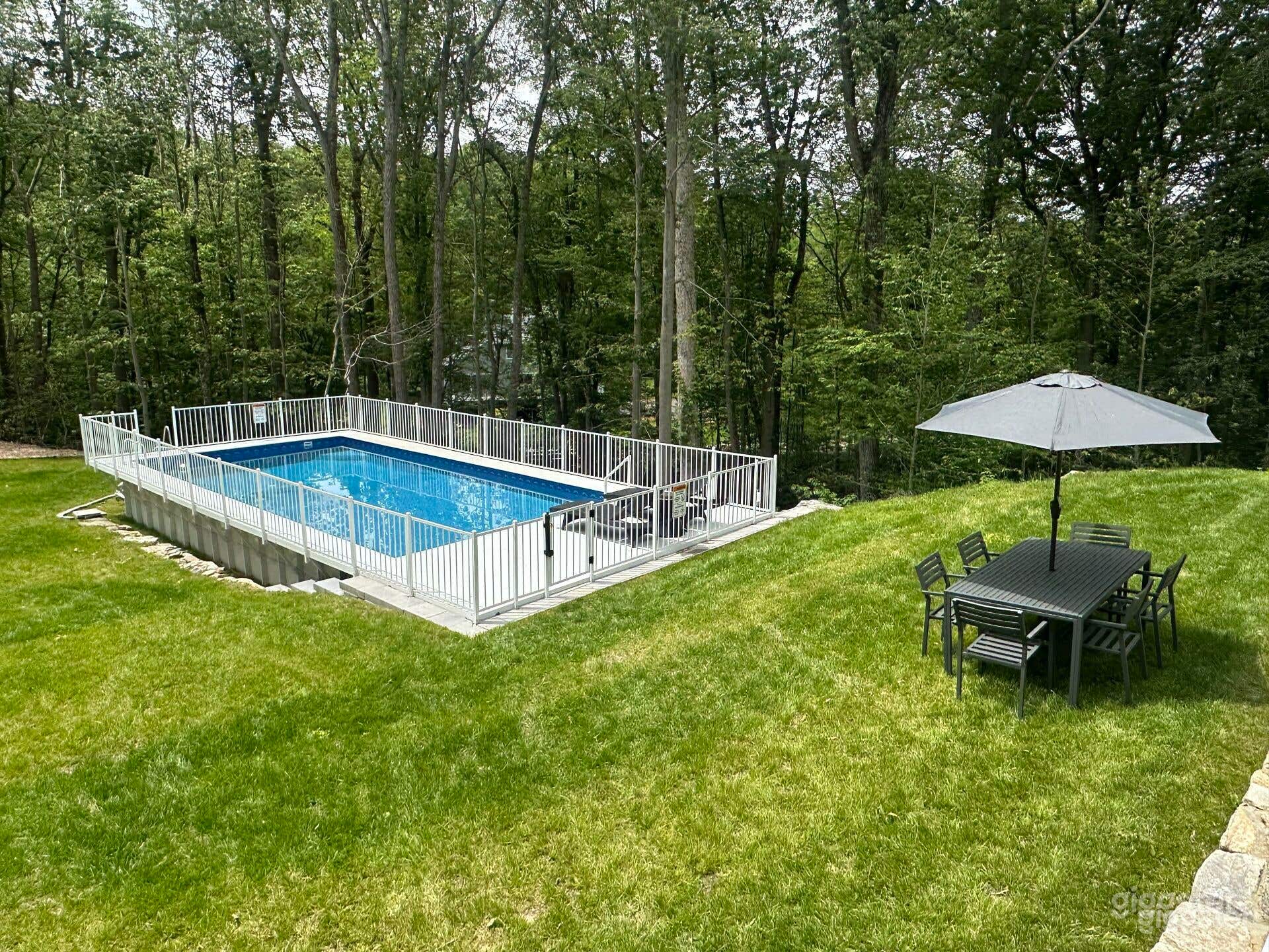 Private Poolside Escape with Volleyball &amp; Forest Views Photo 1