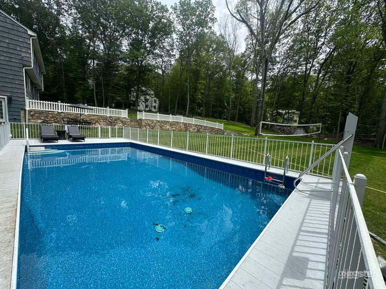 Private Poolside Escape with Volleyball & Forest Views 