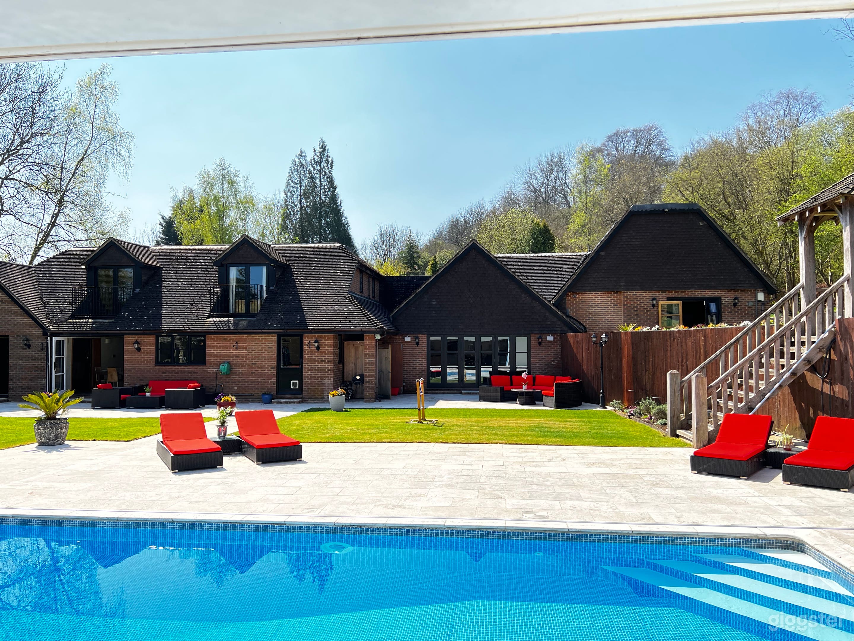 View from the pool house