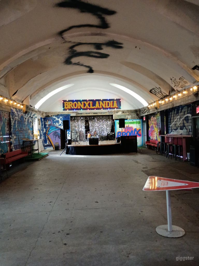  30'x120' street level, 17 ft high arched ceiling 