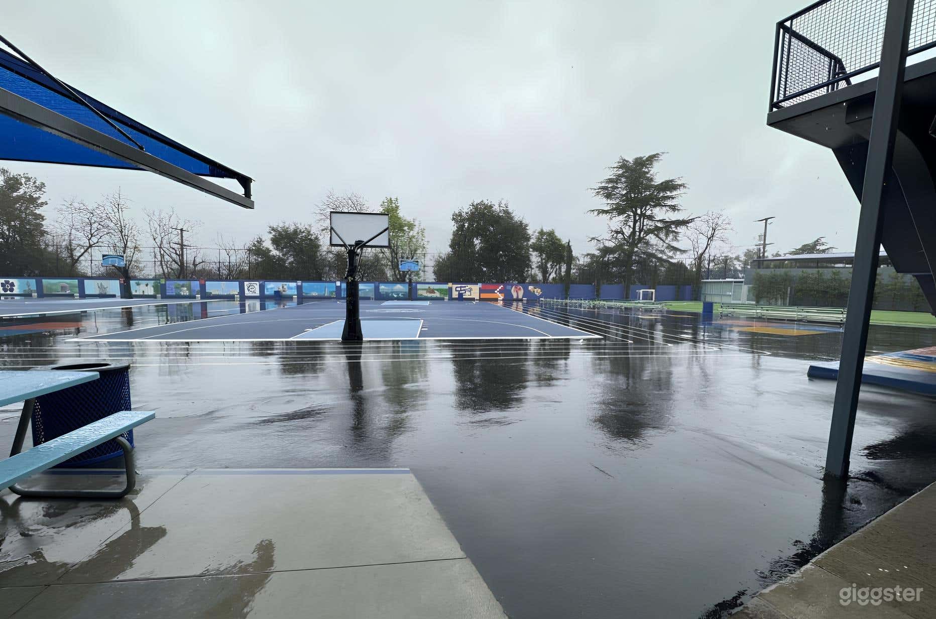 Rubberized Outdoor Basketball Court Photo 2