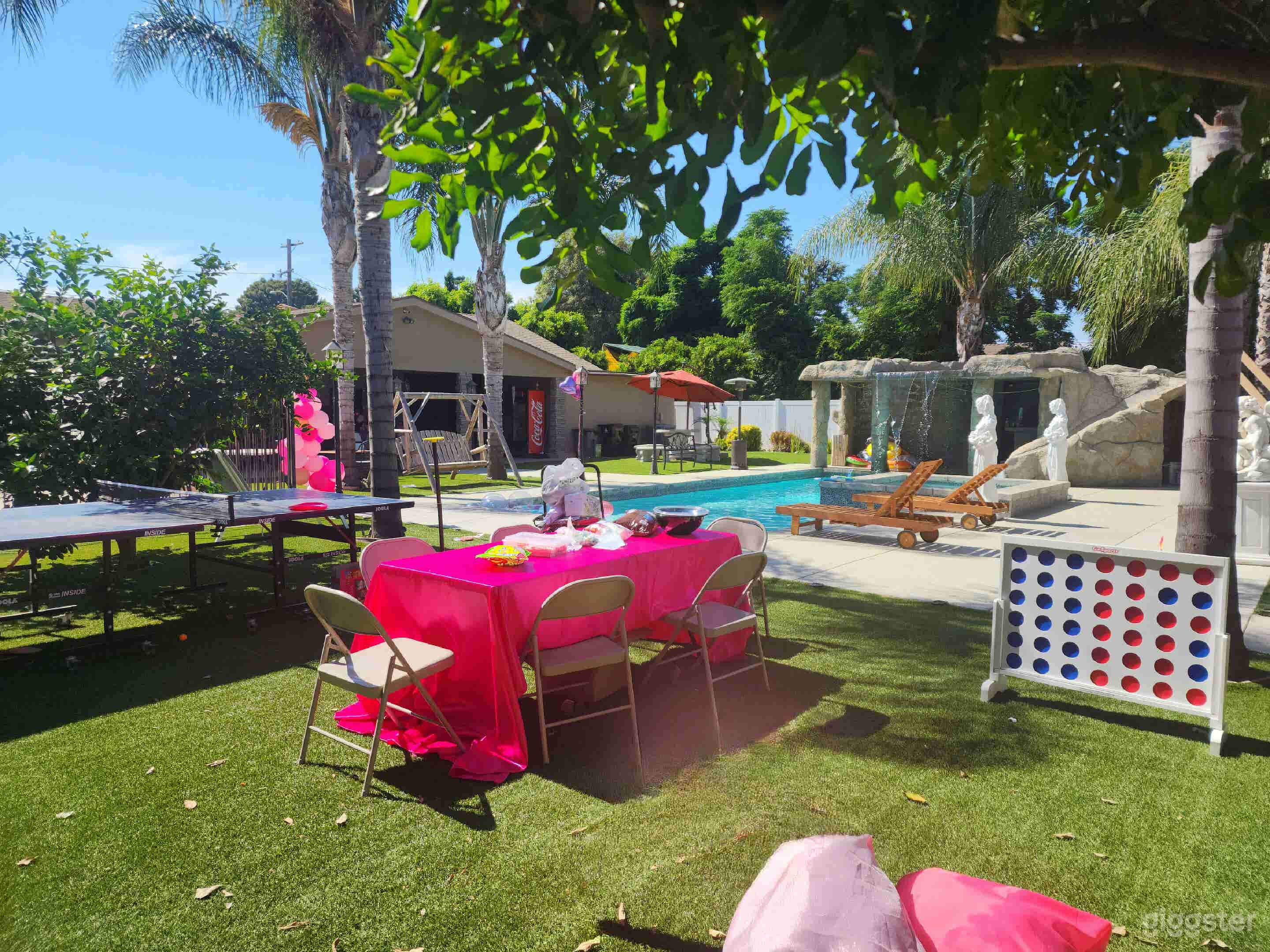 Most of the view of backyard