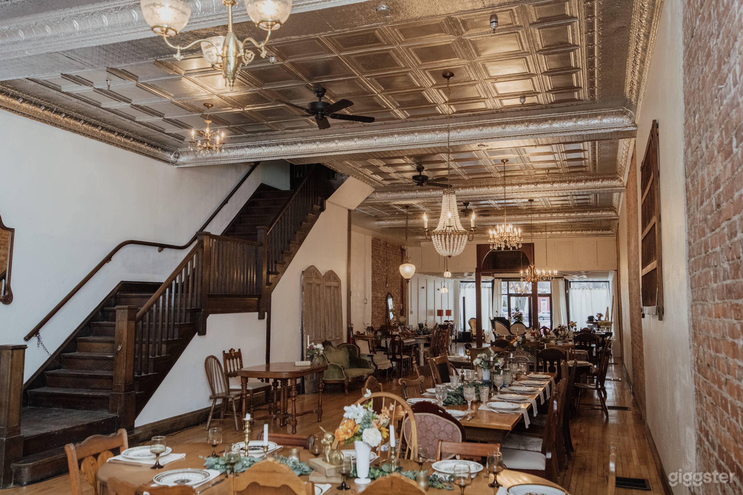Historic, Exposed Brick, Tin ceiling, Industrial Photo 1